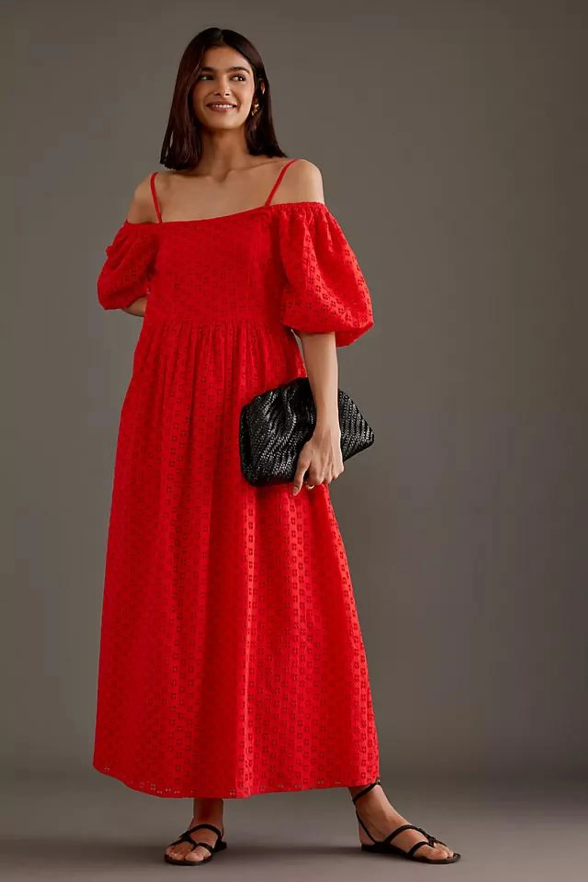 Selected Femme Anelli Off-The-Shoulder Maxi Dress