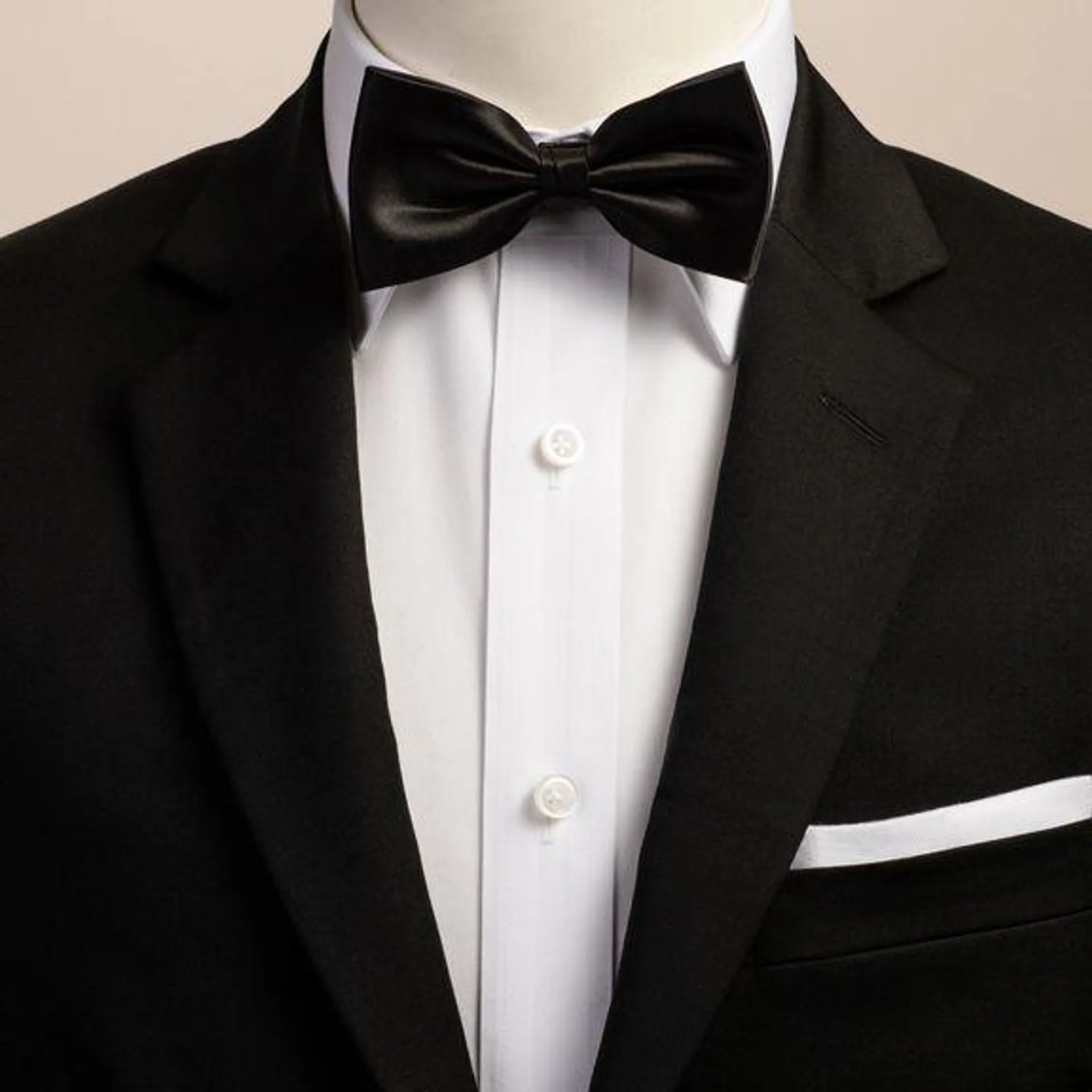 Black silk bow tie