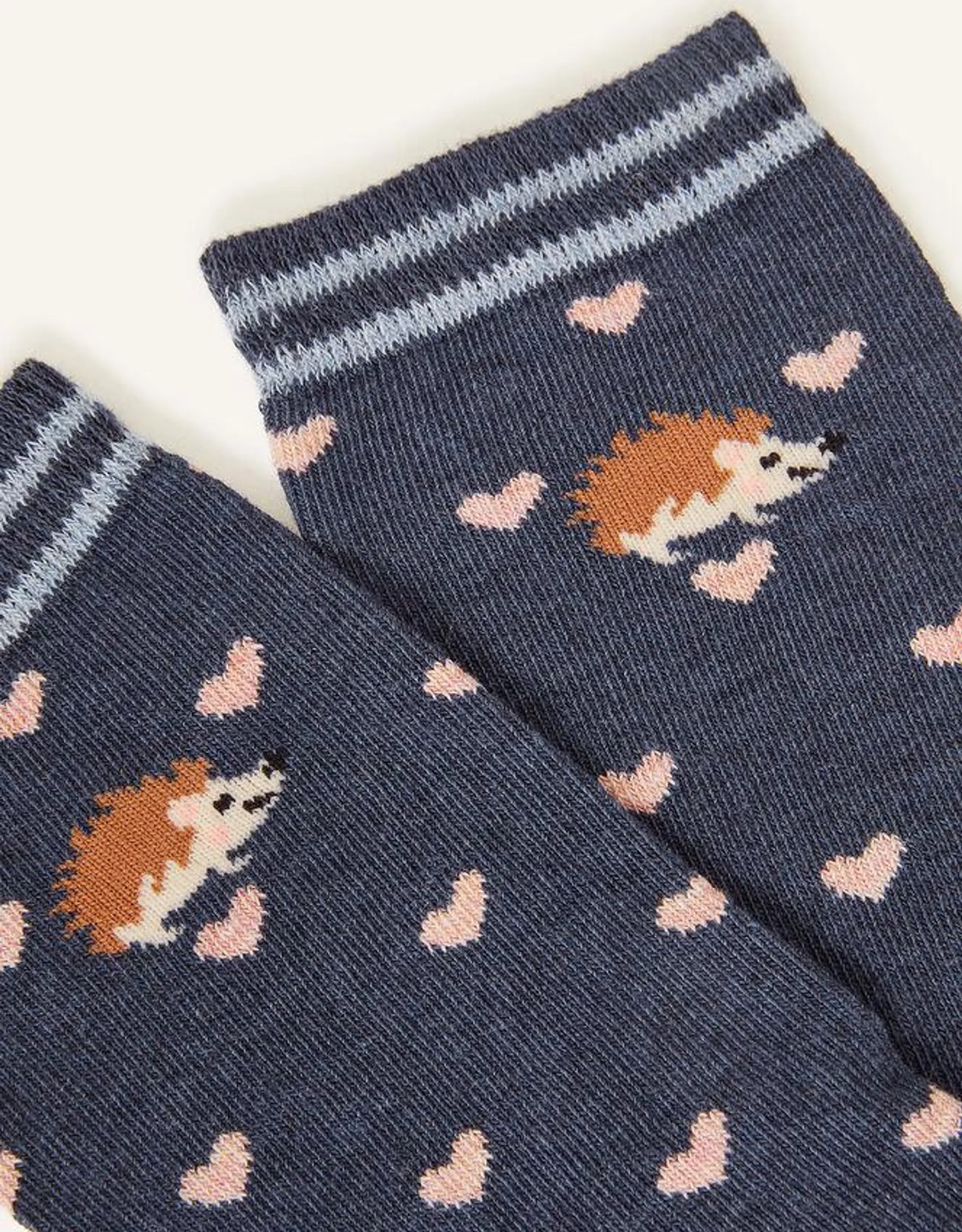 Hedgehog and Heart Socks