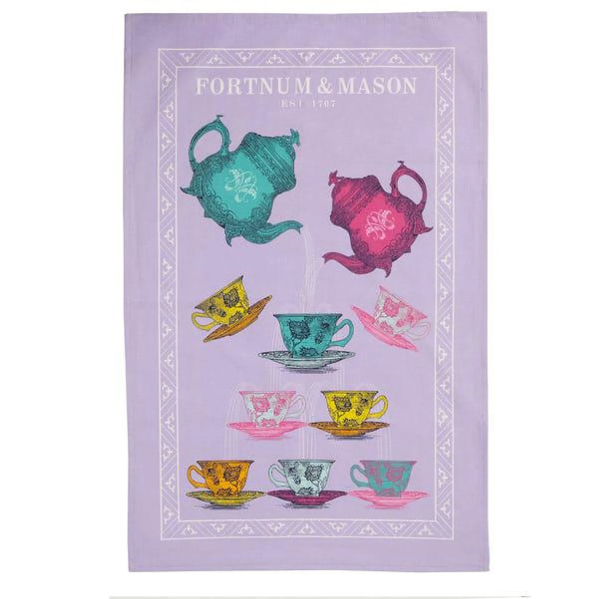 Teapots & Teacups Cotton Tea Towel