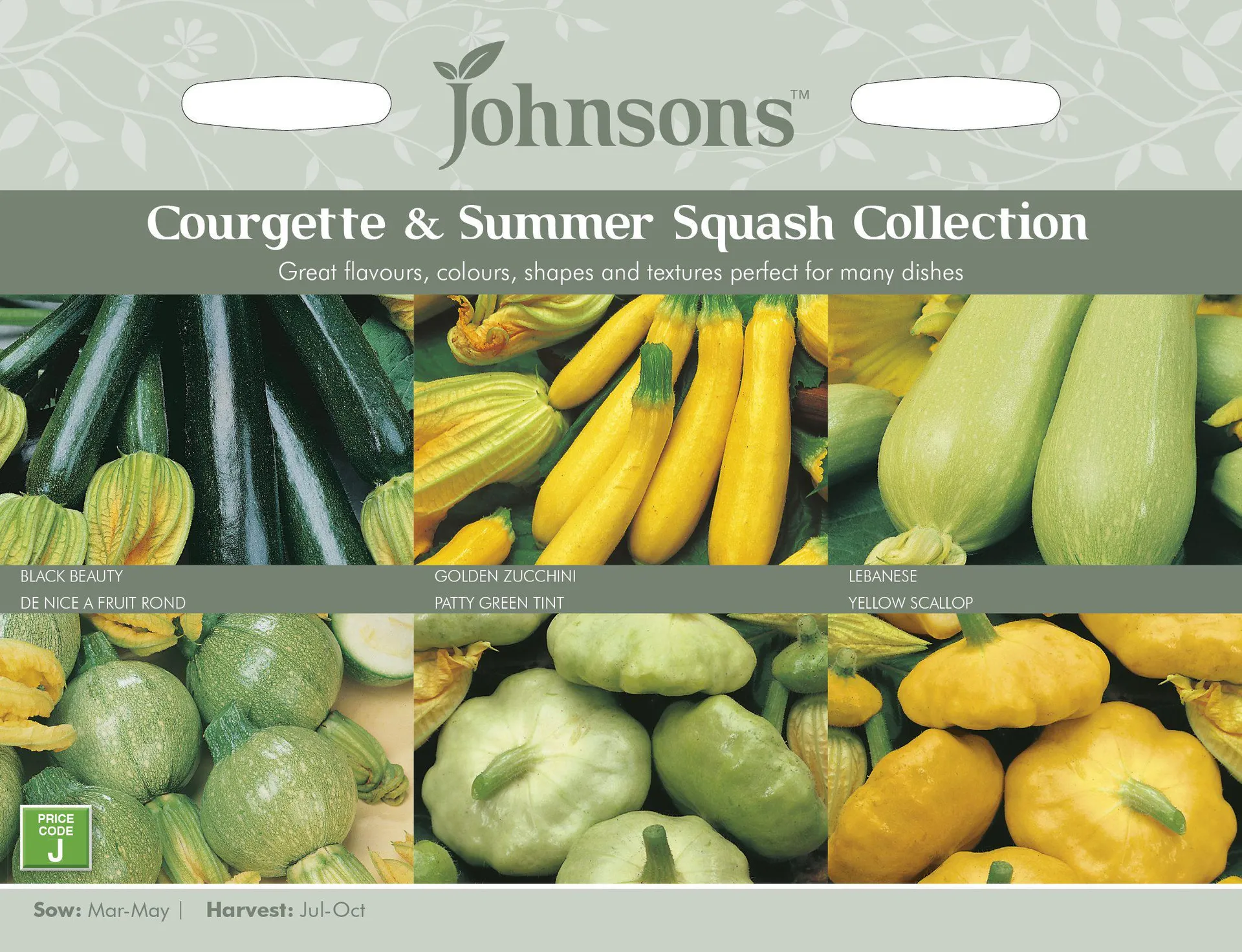 Johnsons Courgette & Summer Squash Collection Seeds