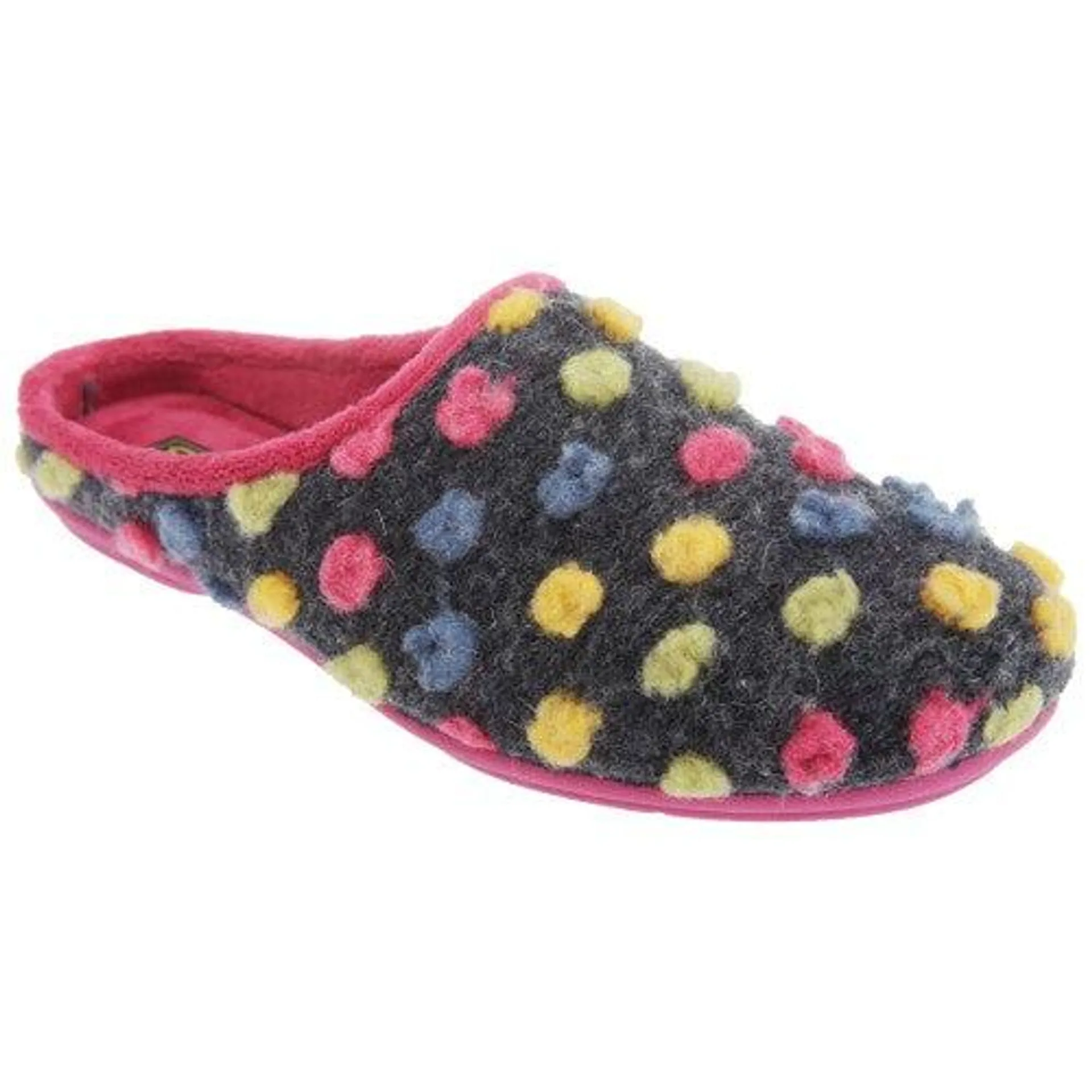 Sleepers Womens/Ladies Amy Spotted Knit Mule Slippers