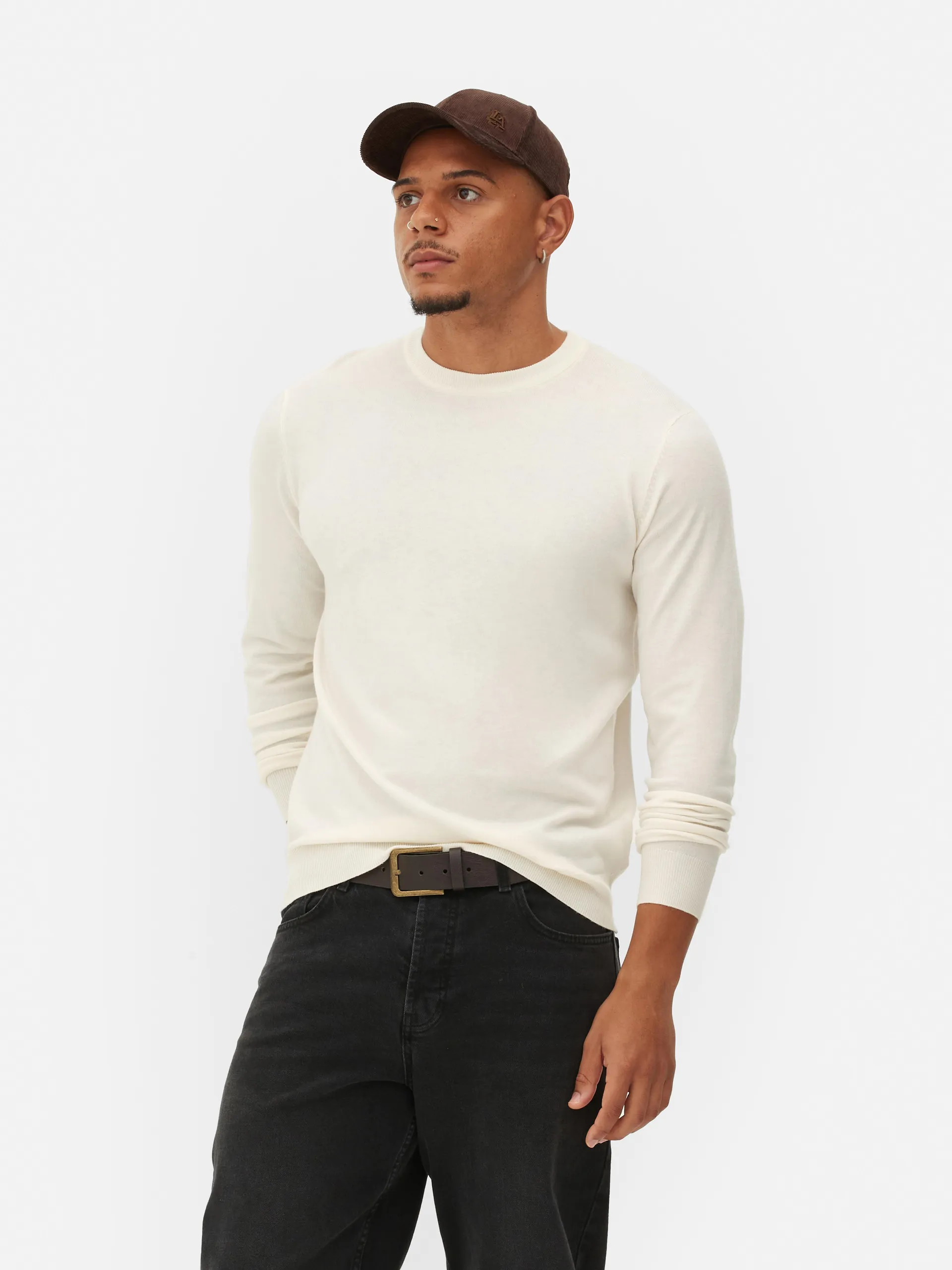 Crew Neck Fine Knit Sweater