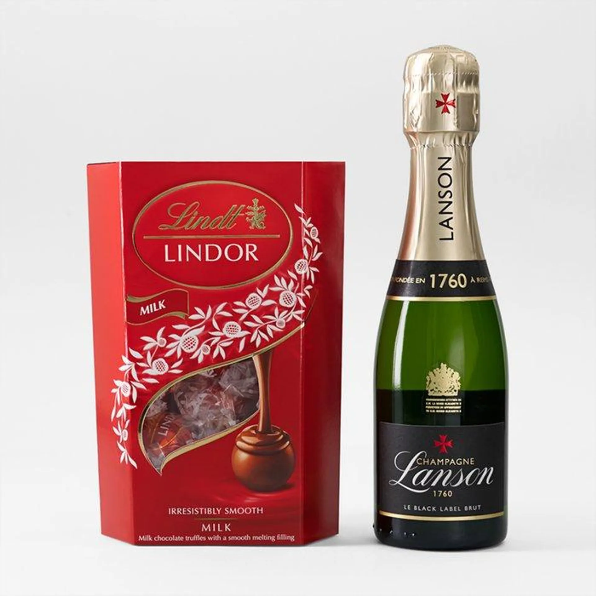 Lanson Le Black Création Brut NV 20cl & Lindor Original Truffles (200g)