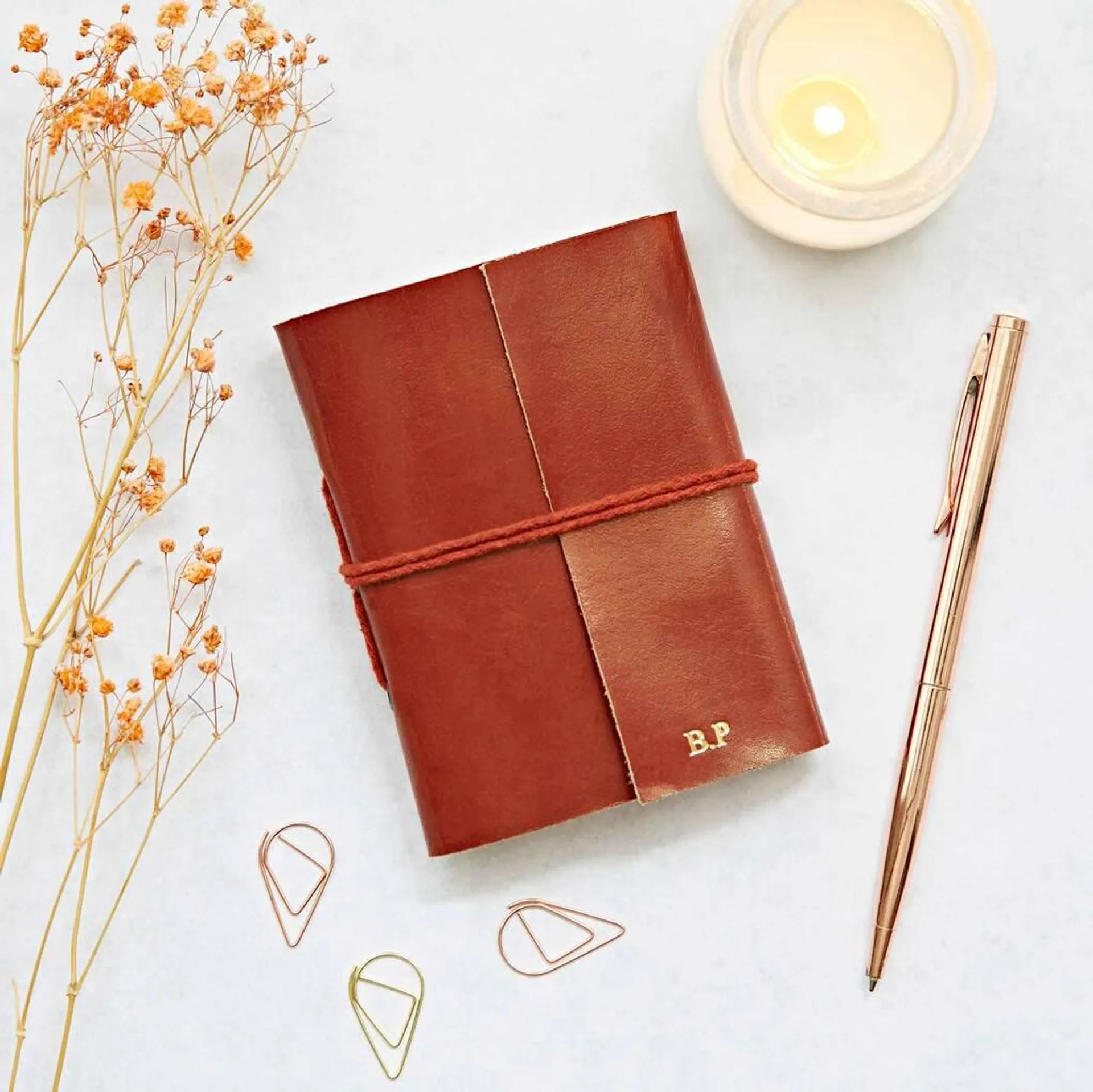 Personalised Distressed Leather Pocket Notebook