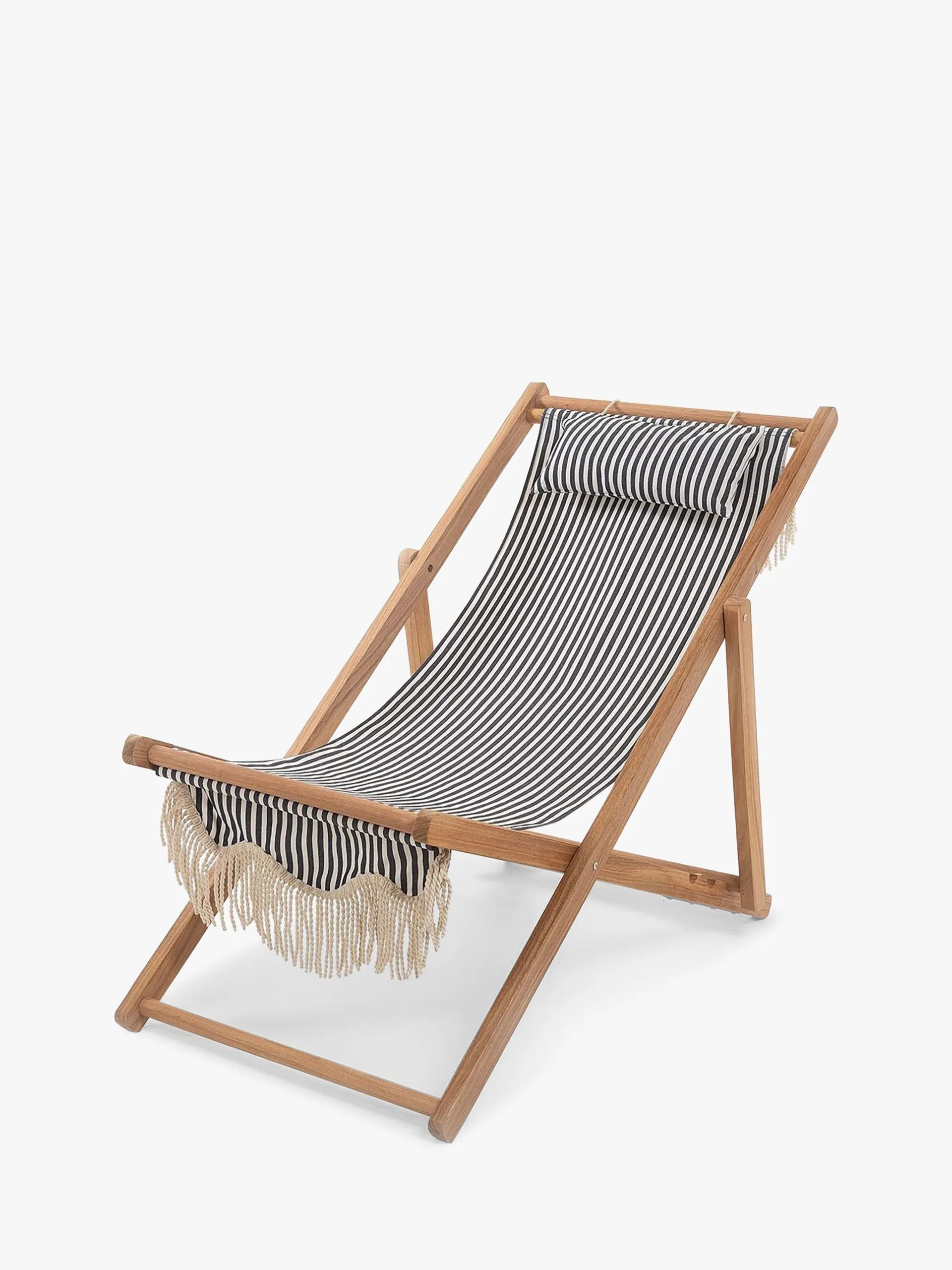 Lauren's Stripe Garden Deckchair & Sling, Navy