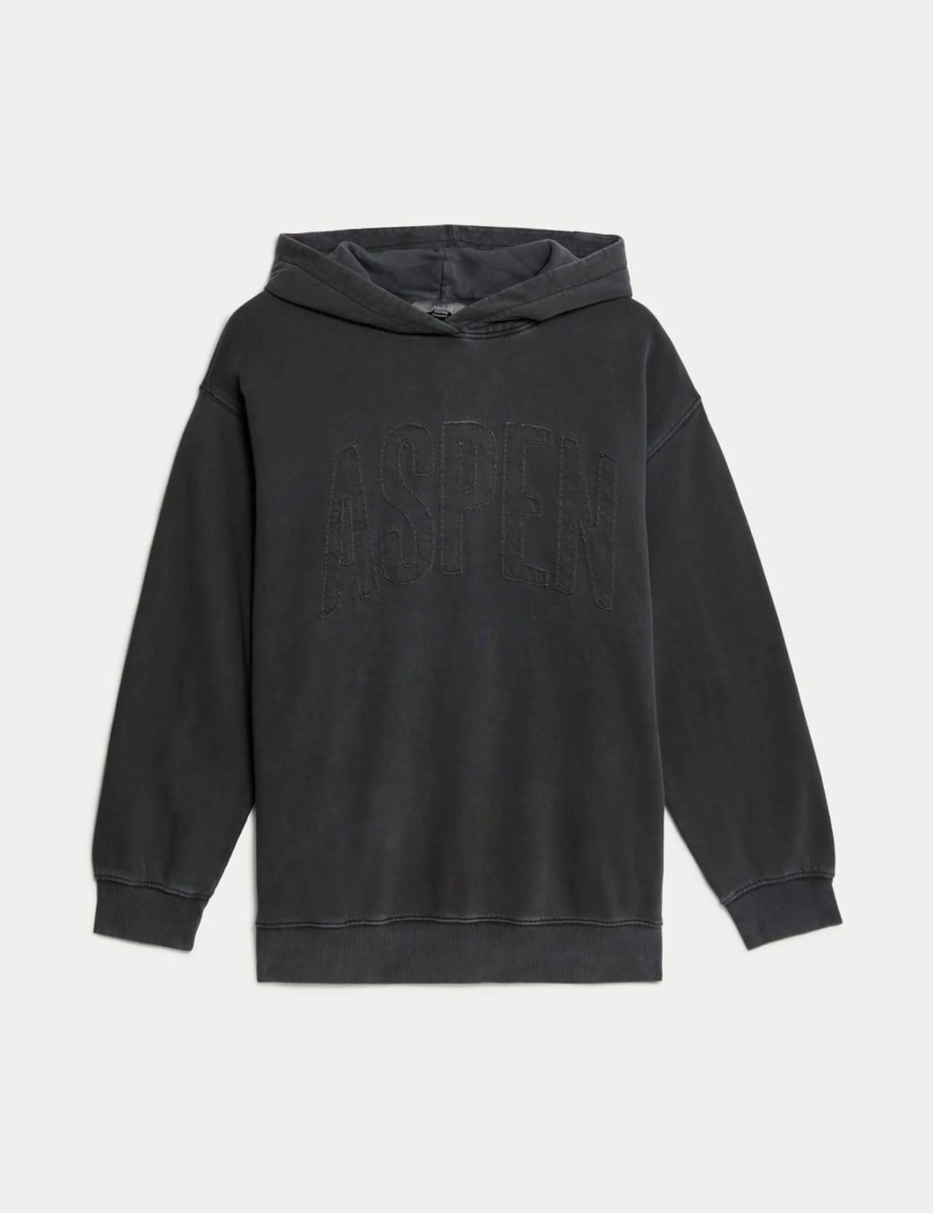 Pure Cotton Embellished Longline Hoodie