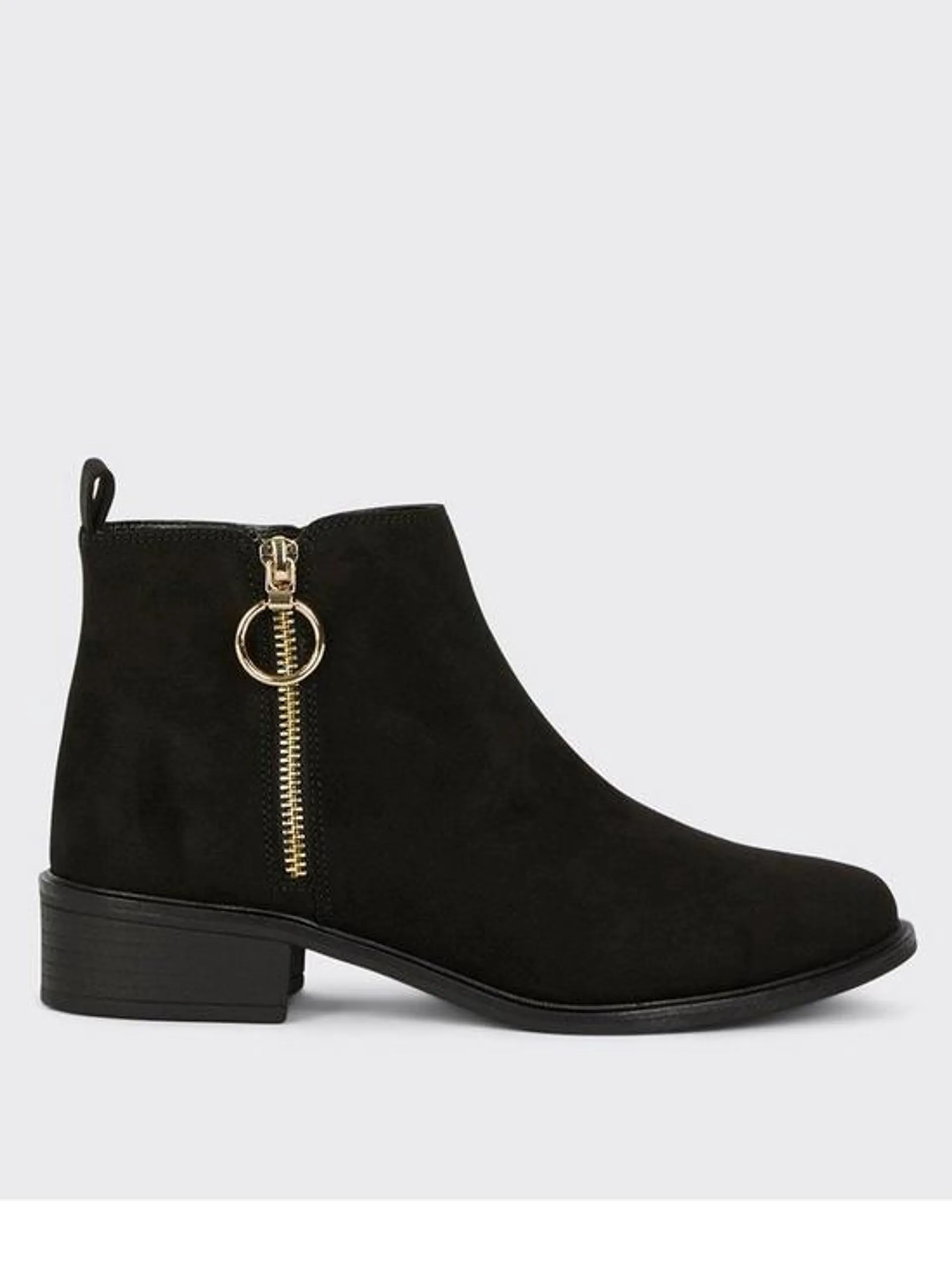 Side Zip Ankle Boot - Black