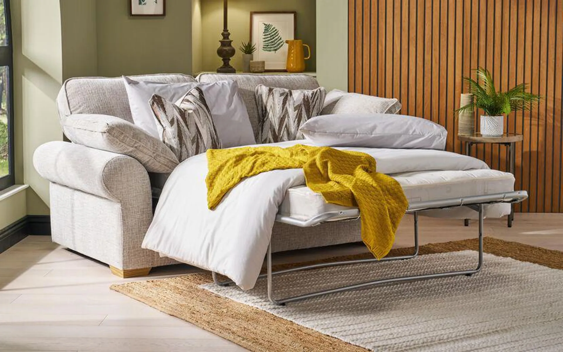 Skylar Fabric 2 Seater Deluxe Sofa Bed