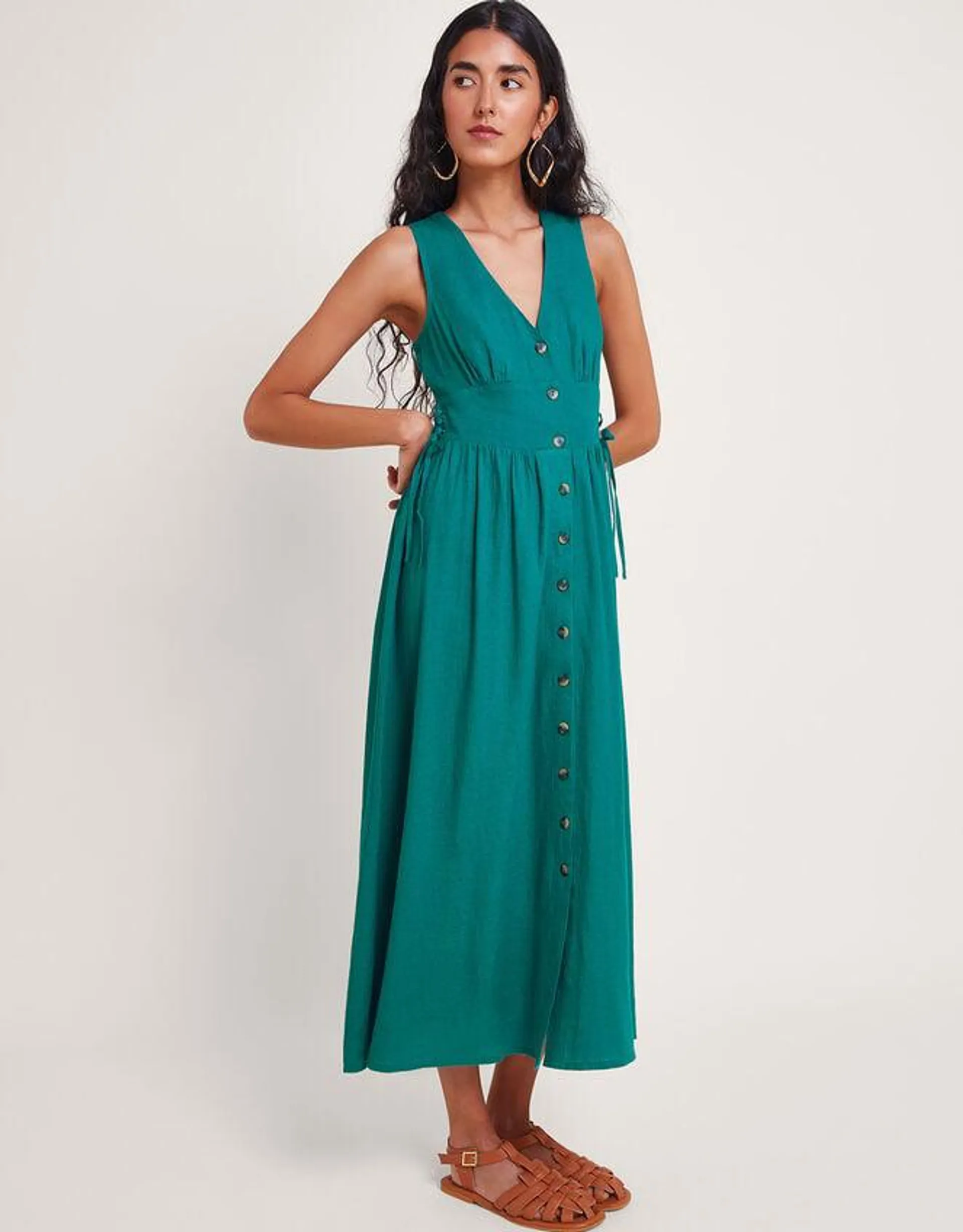 Kaya Button-Through Dress Teal