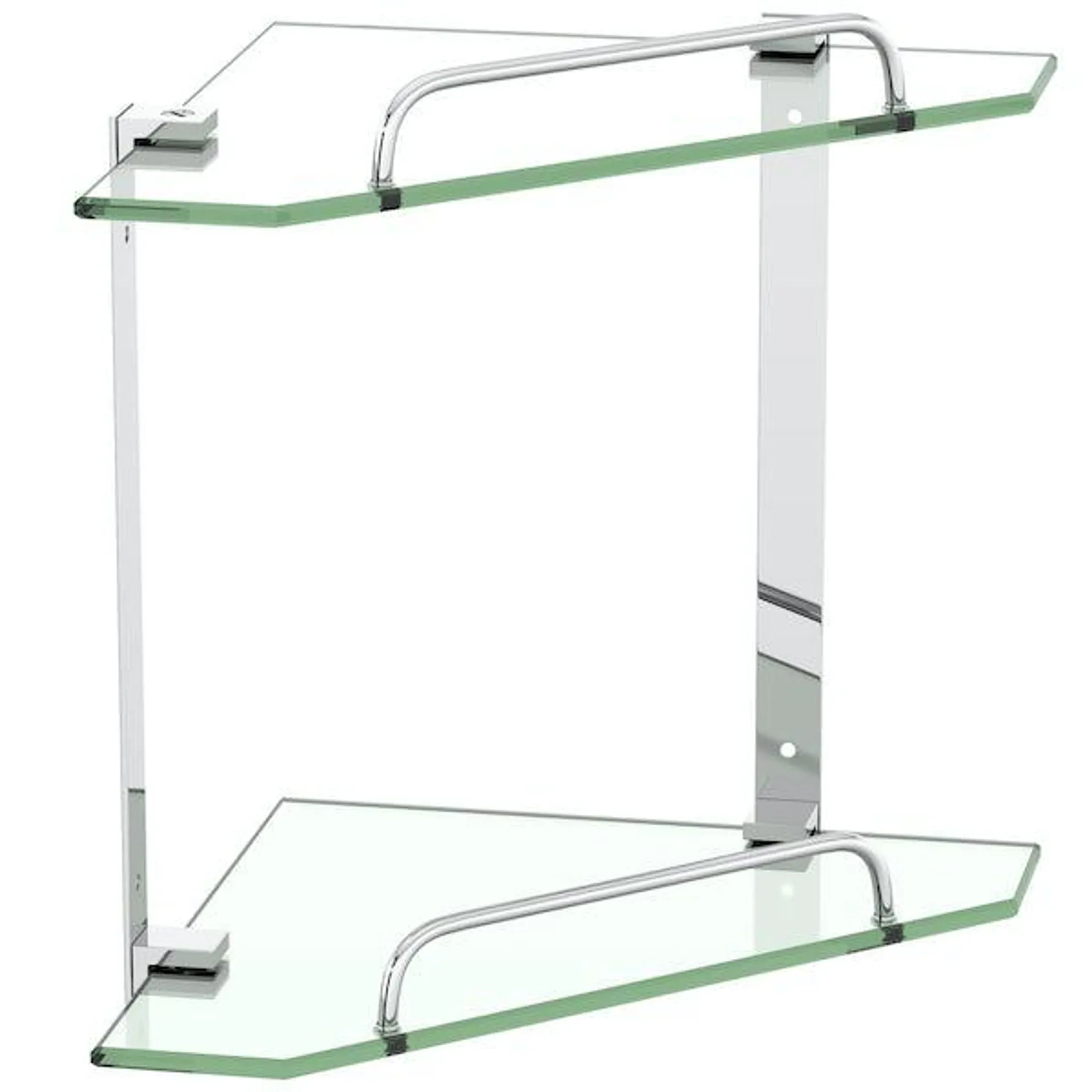 Accents Options double square corner glass shelf