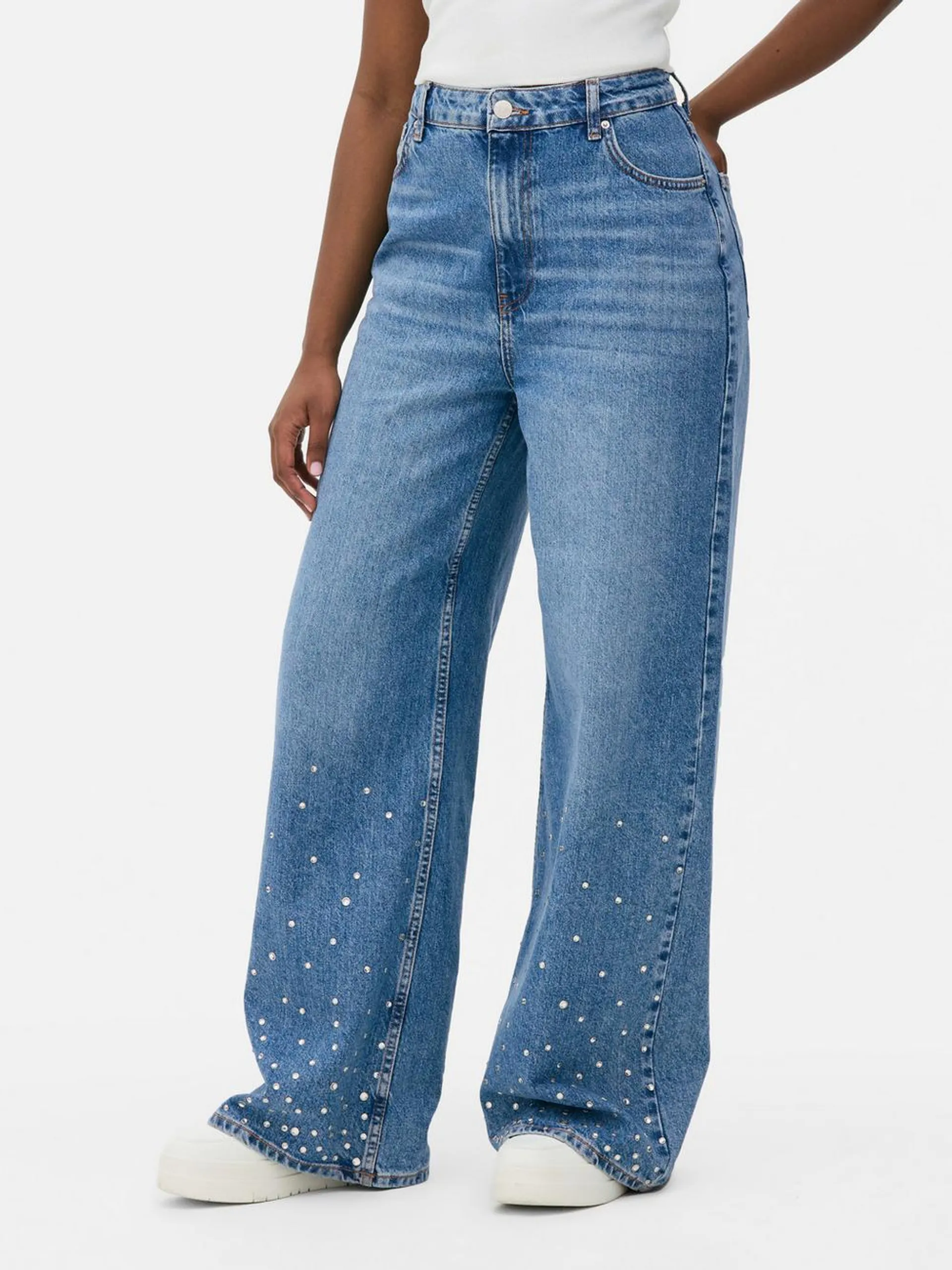 Faux Gem Denim Jeans