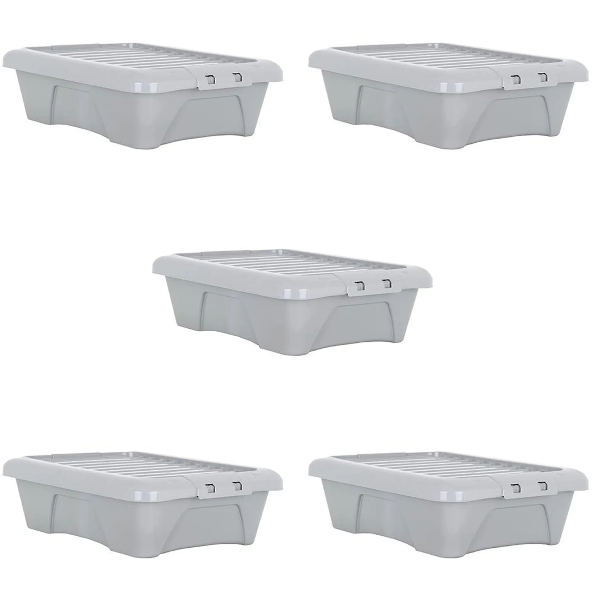 Wham 22L Grey Home Upcycle Box and Lid 5 Pack