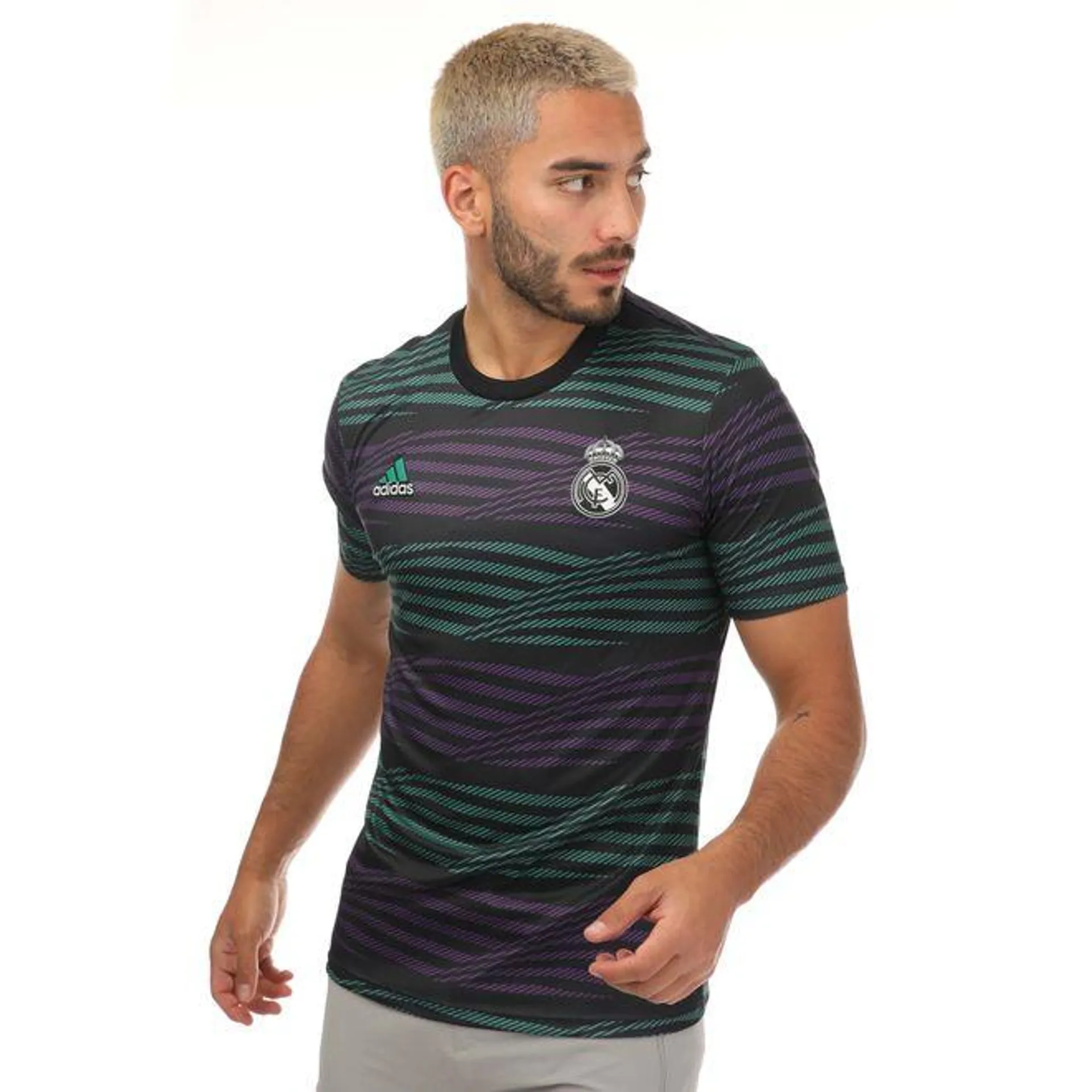 adidas Mens Real Madrid 2022/23 Pre Match Jersey in Black purple