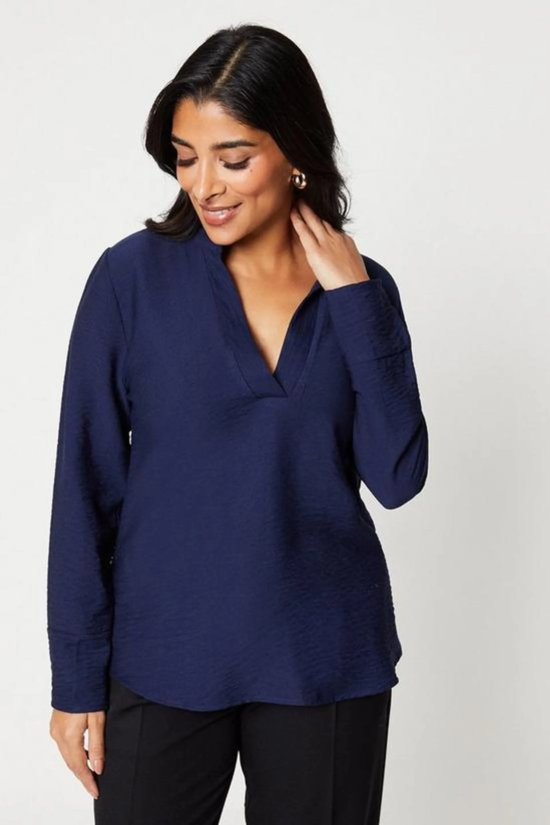 Petite V Neck Blouse