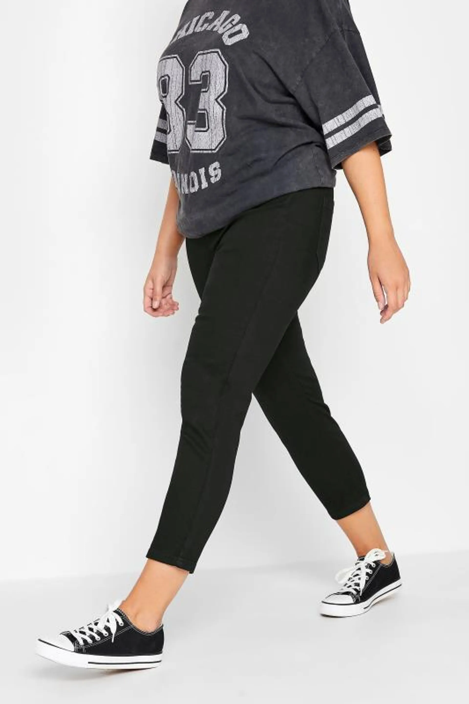 YOURS Curve Black Cropped JENNY Stretch Jeggings