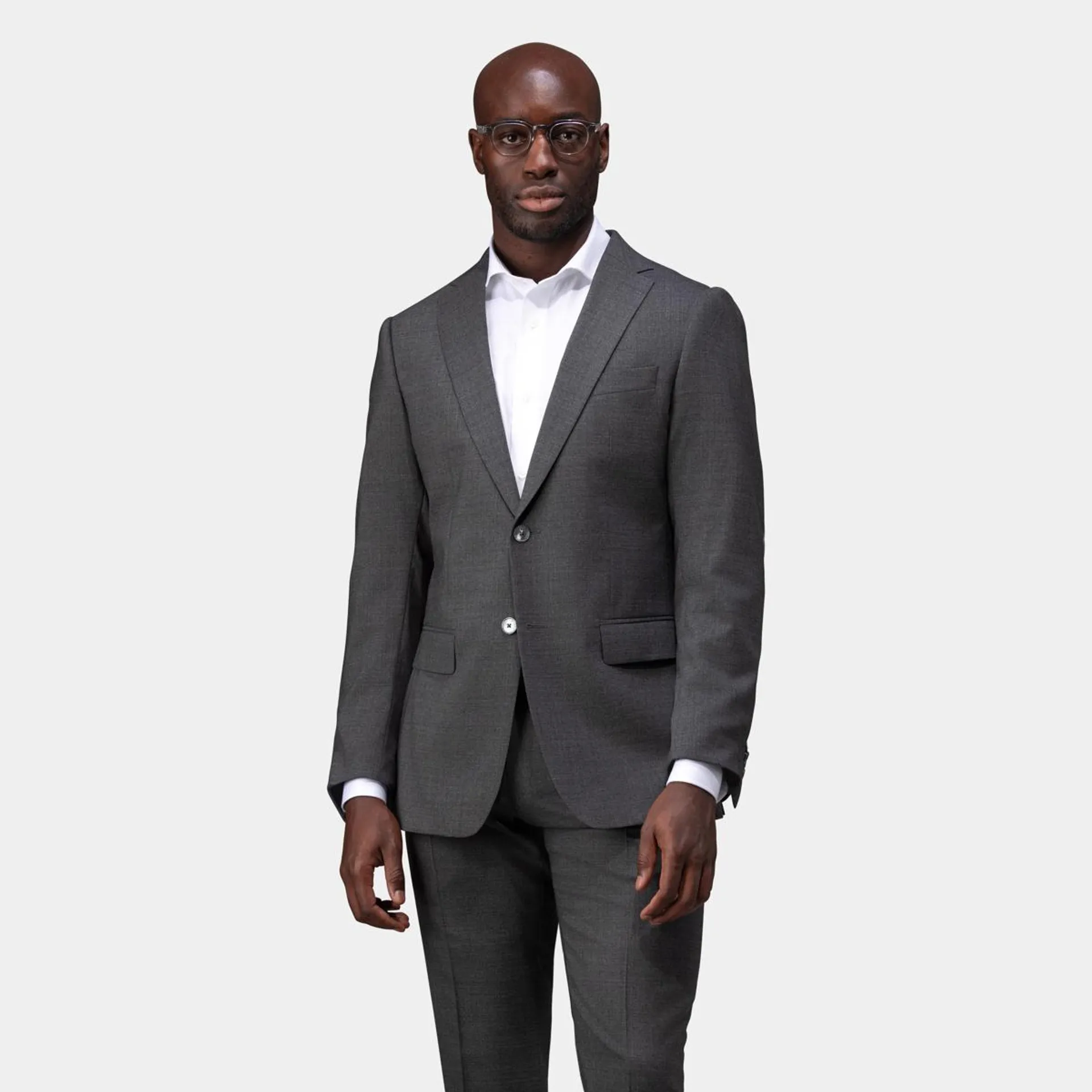 Dark gray two-piece suit