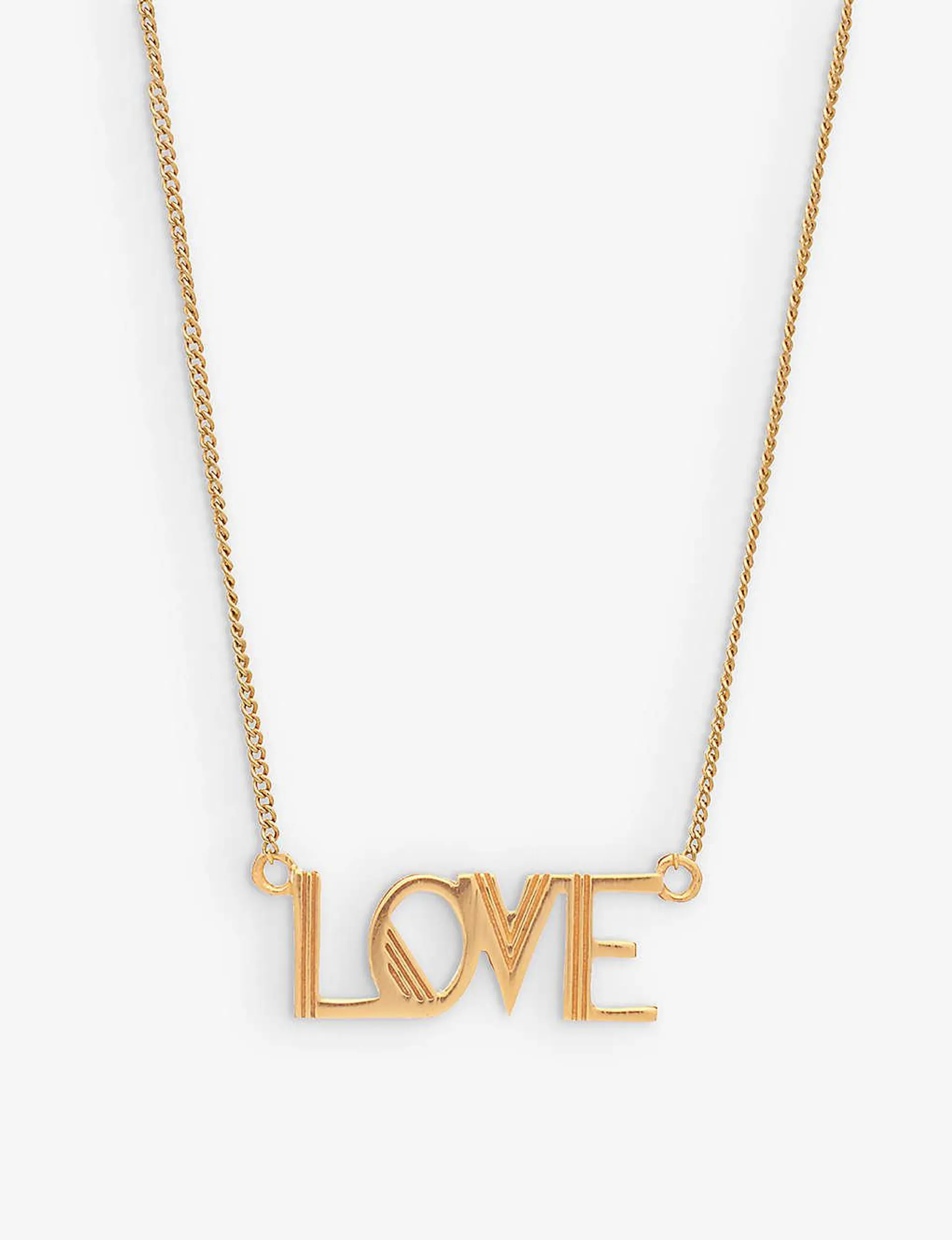 Art Deco Love 22-carat gold-plated sterling-silver necklace