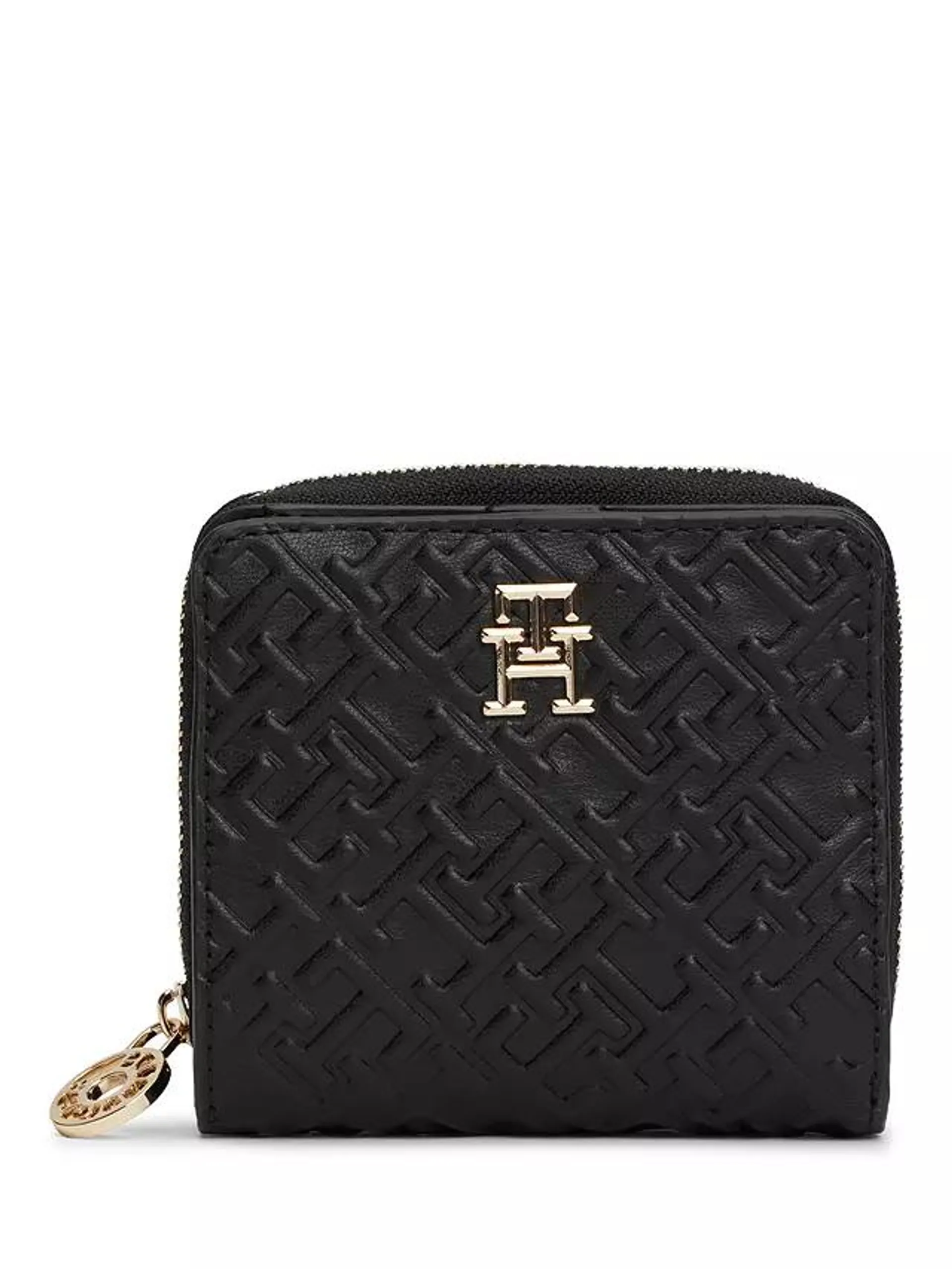 Distinct Logo Embossed Purse, Black