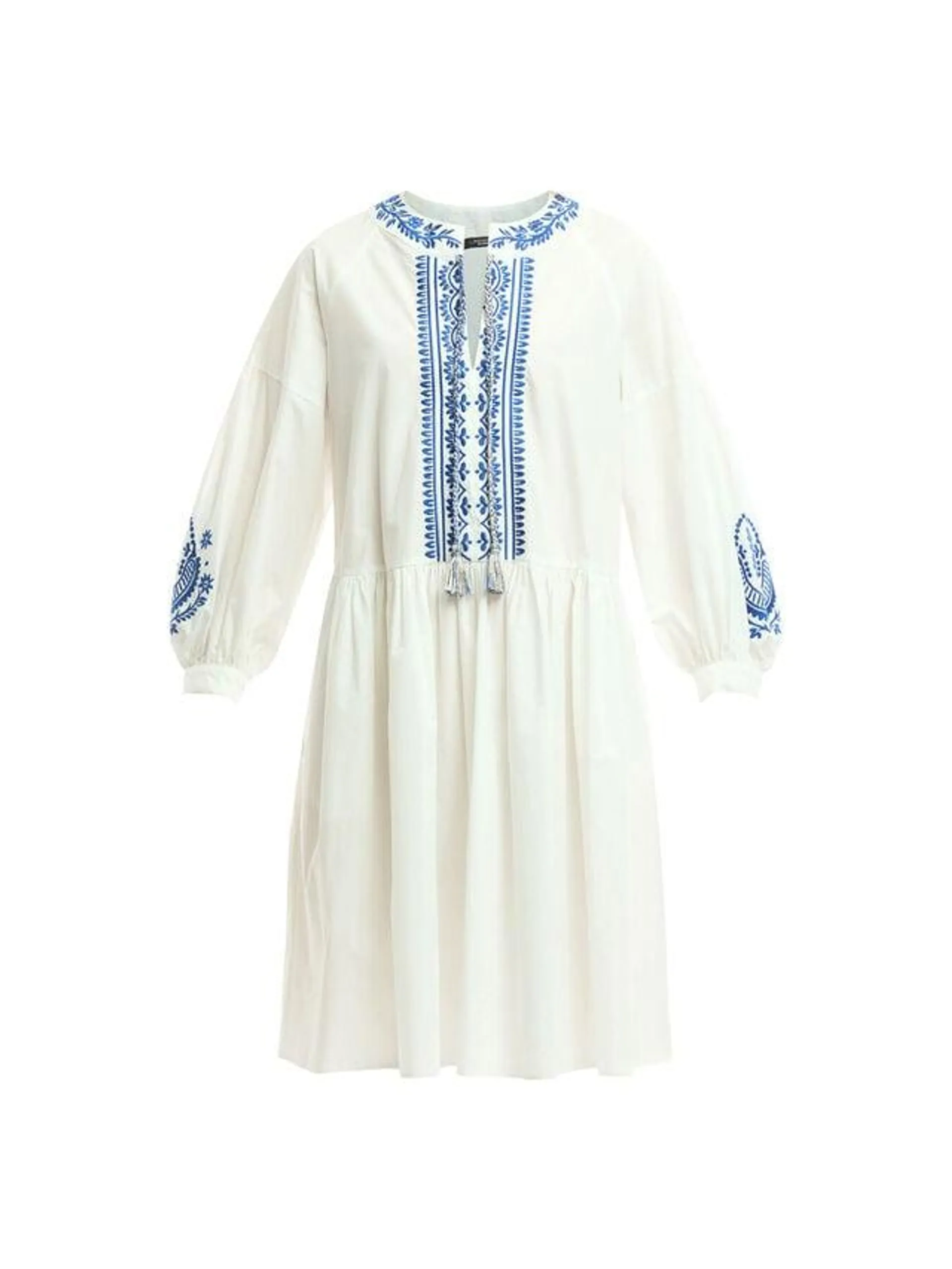 Mini Embroidered Cotton Poplin Dress