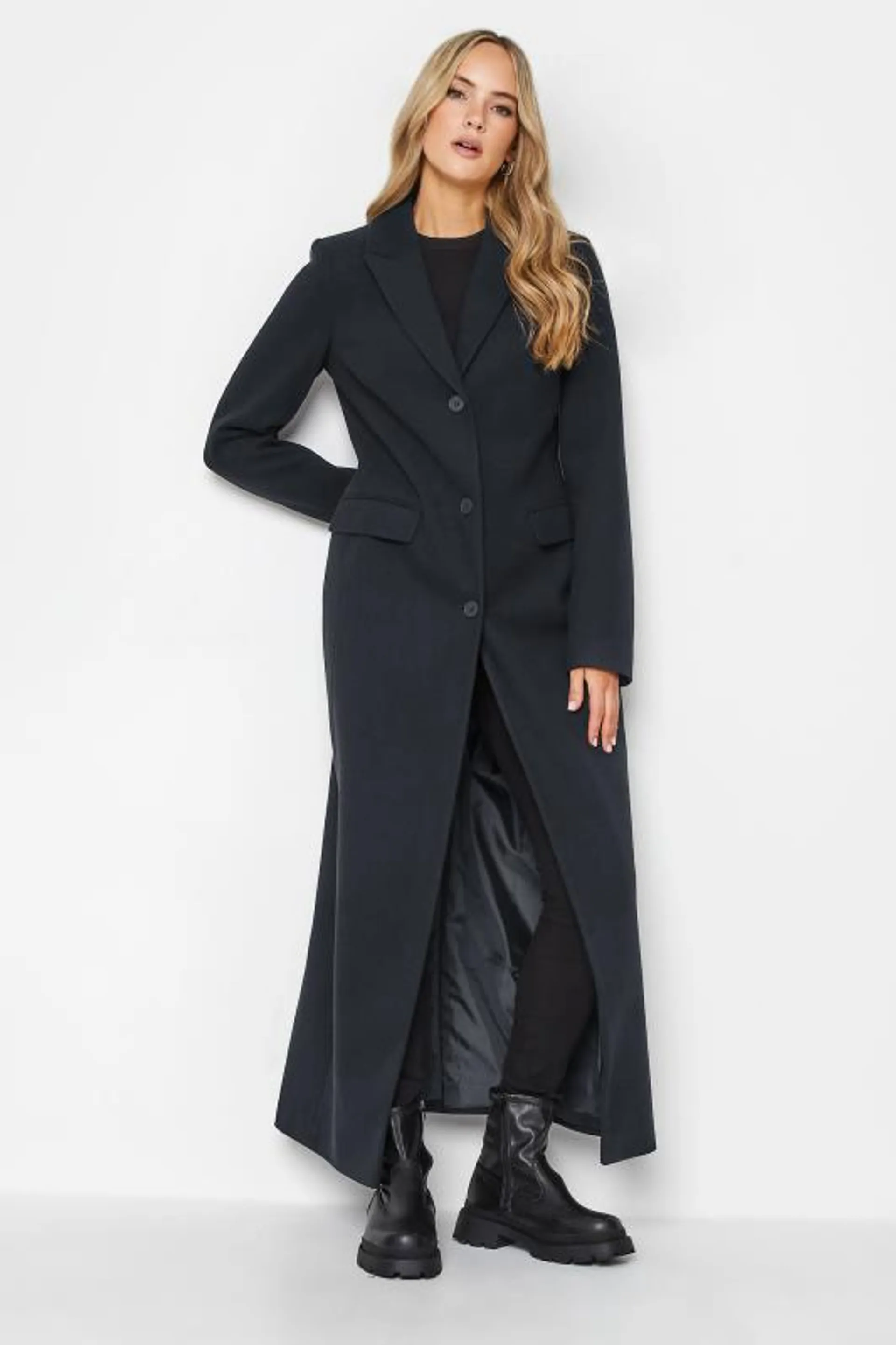 LTS Tall Dark Navy Blue Maxi Formal Coat