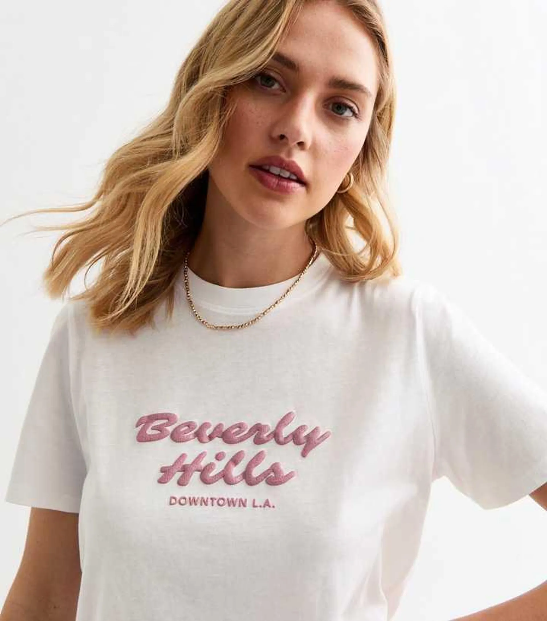 White Beverly Hills Cotton T-Shirt