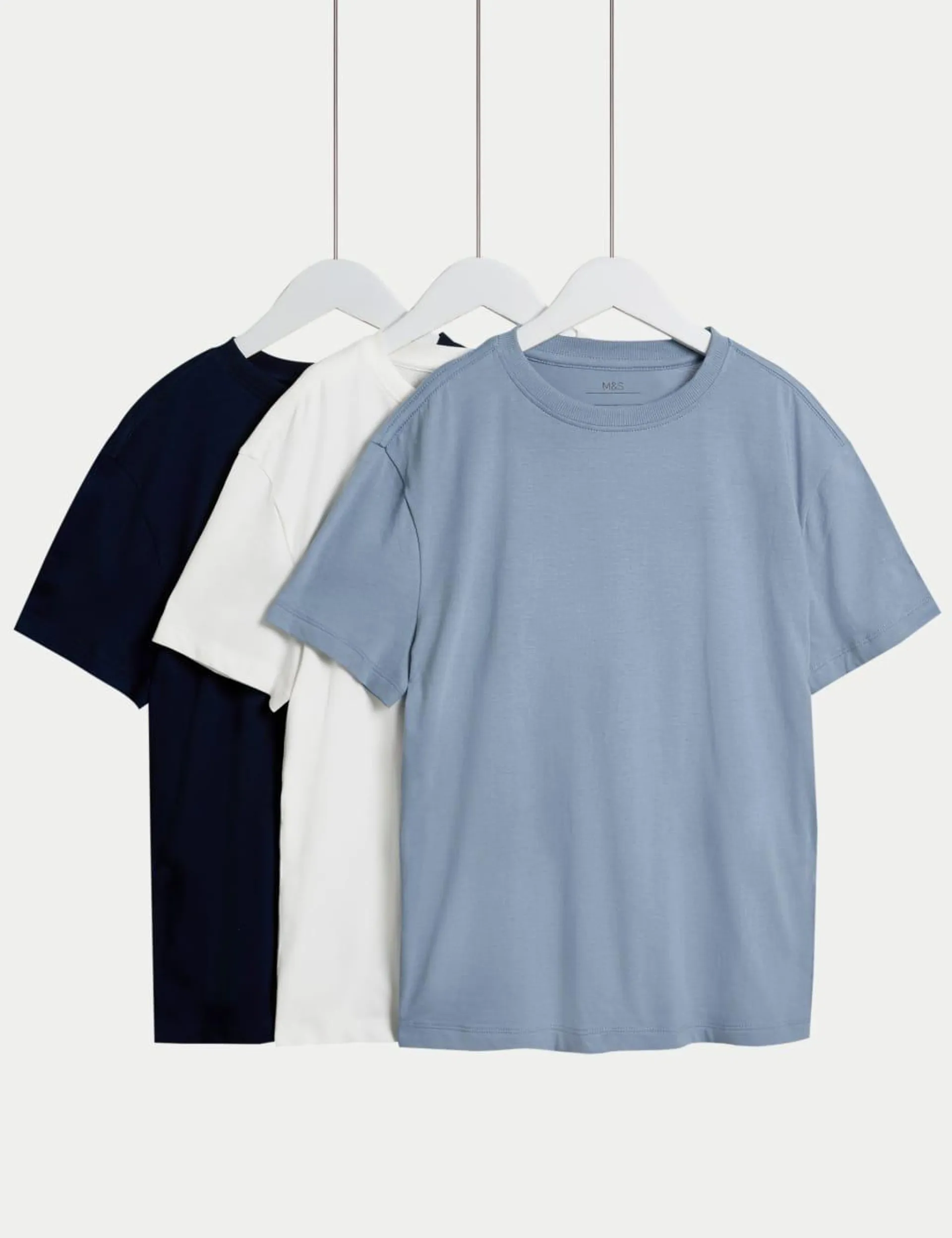 3pk Pure Cotton T-shirts (6-16 Yrs)