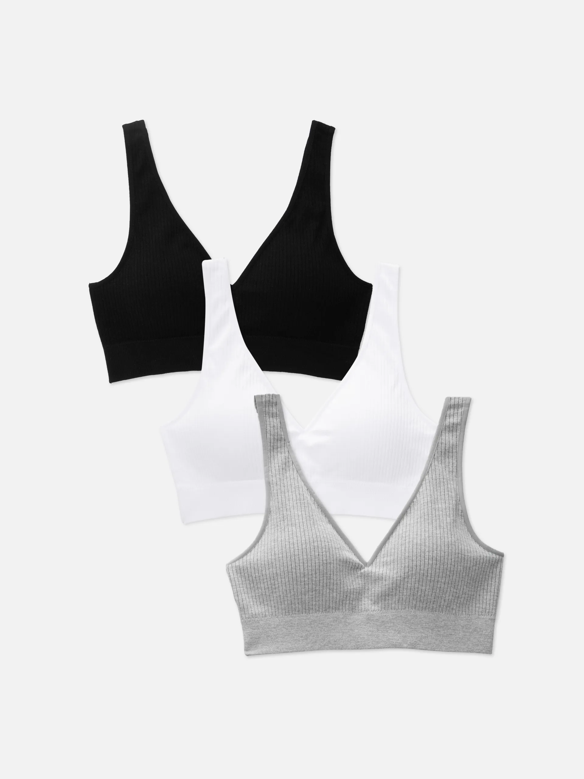 Nahtloser Bralette-BH mit V-Ausschnitt, 3er-Pack