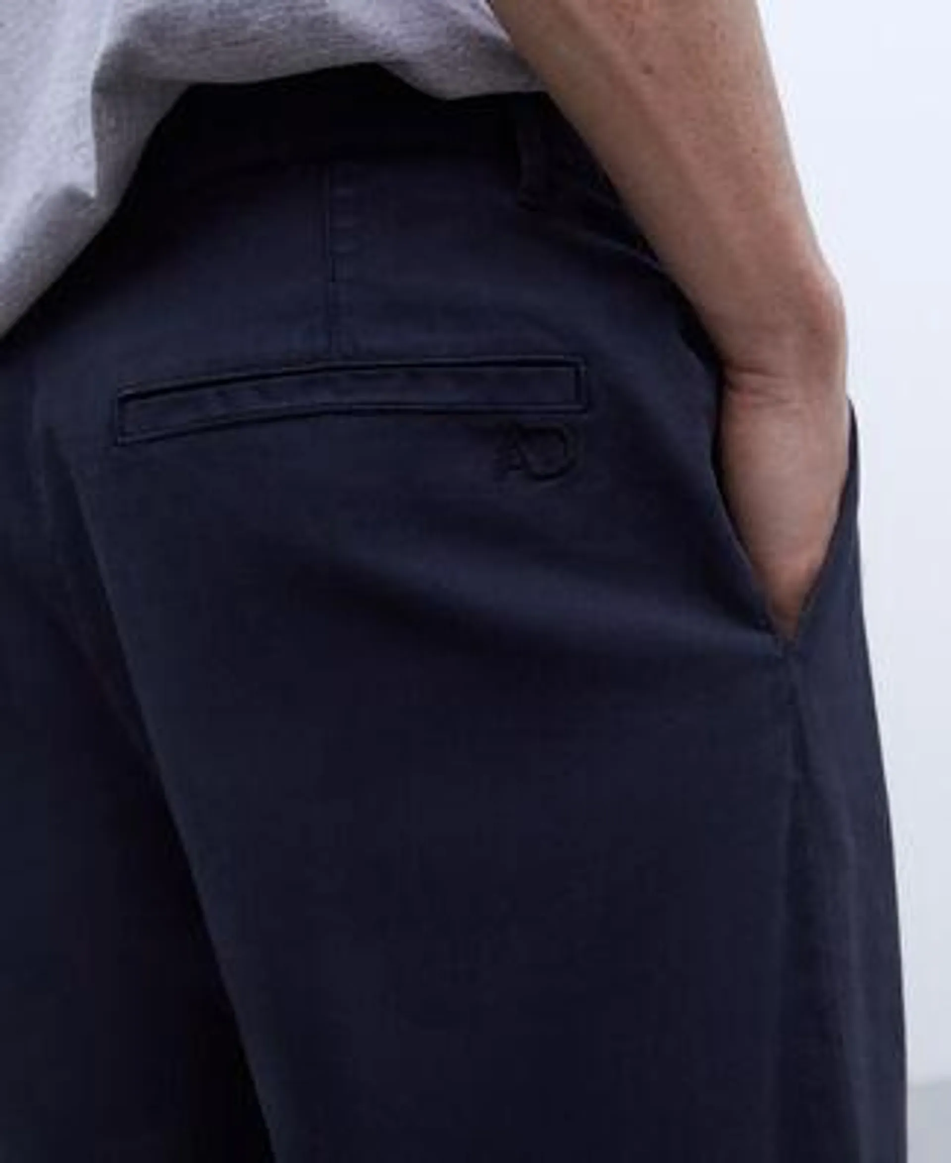 Cotton chino trousers with darts