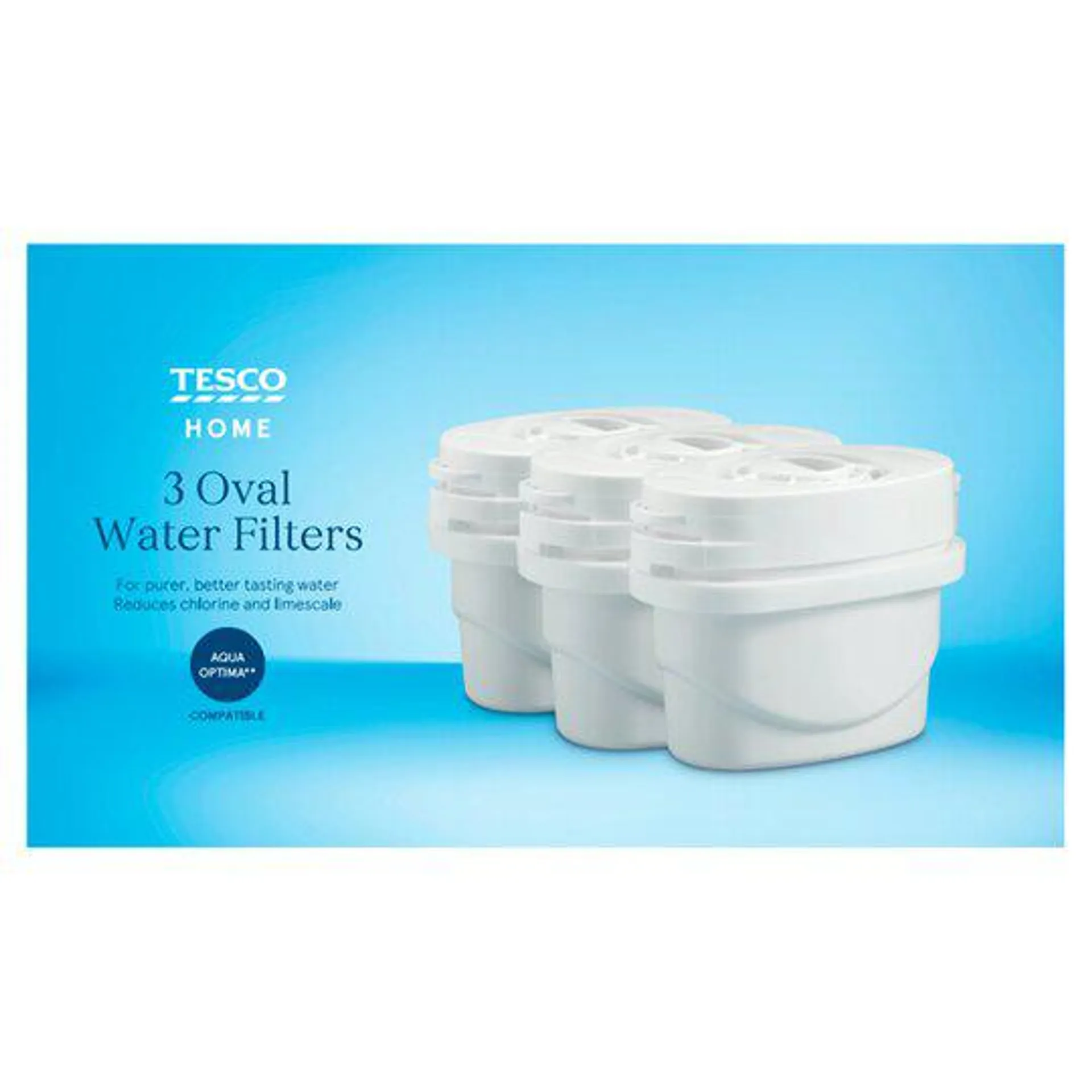 Tesco 30 Day Water Filter 3 Pack Oval Plus Compatible