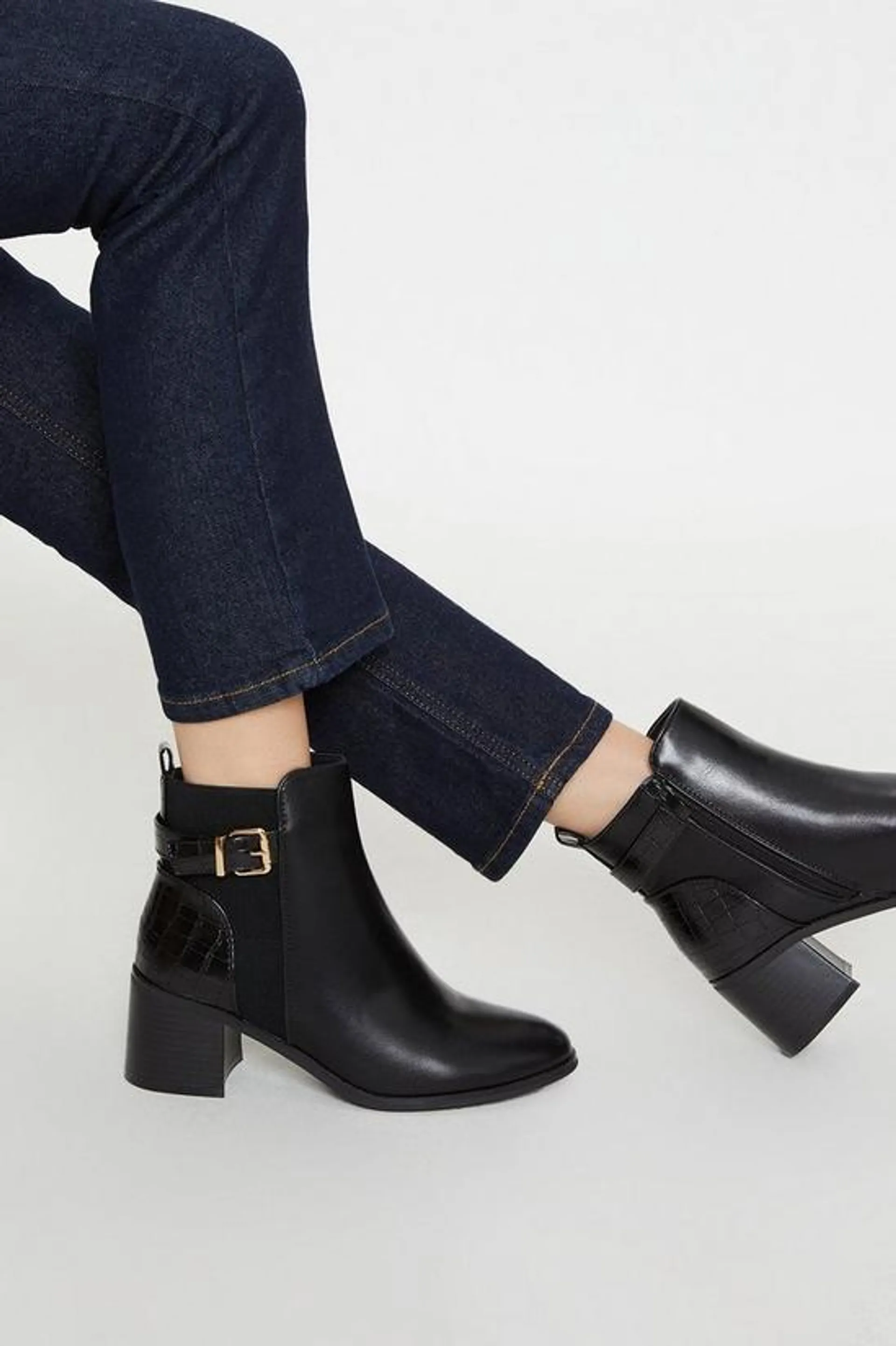 Apple Buckle Detail Ankle Boot