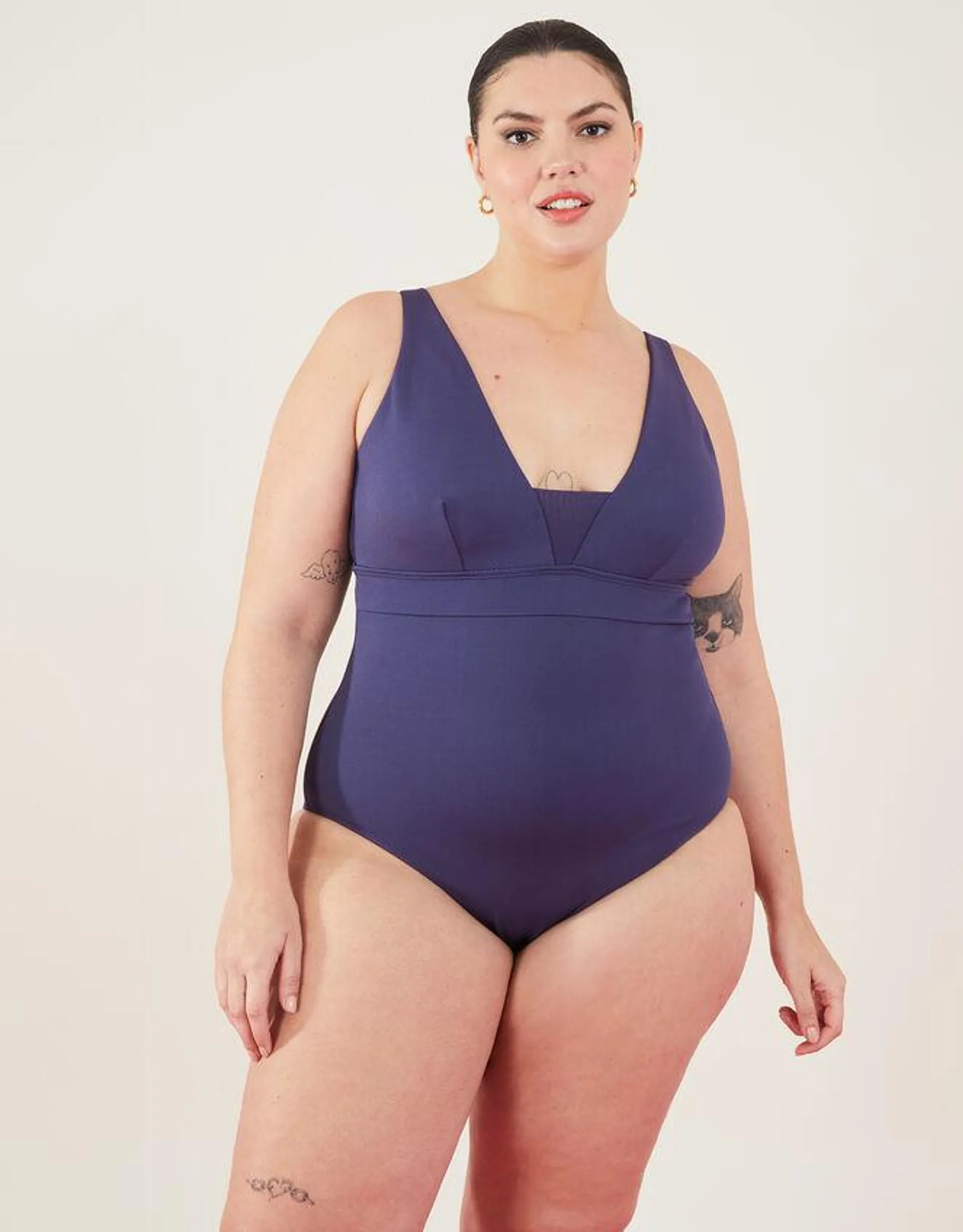 Lexi Ribbed Shaping Swimsuit Blue