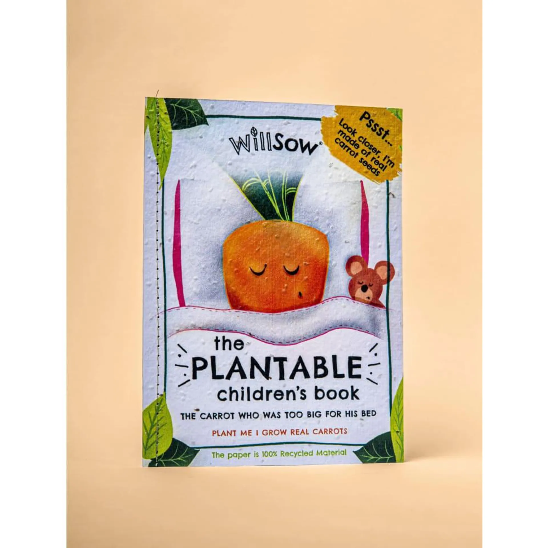 Plantable Children's Book- The Carrot Who Was Too Big For His Bed