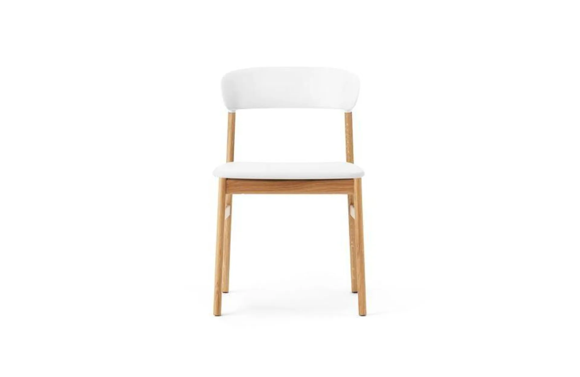 Herit Dining Chair Spectrum White Leather Oak Legs