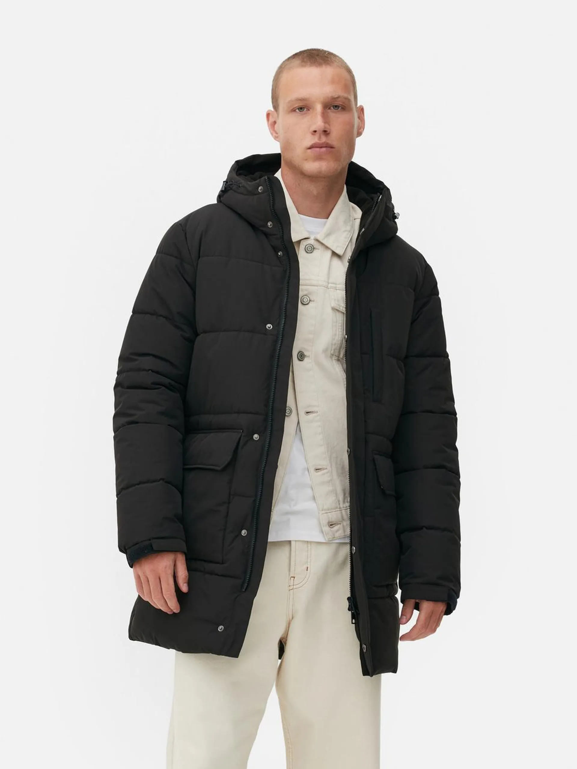 Hooded Puffer Parka Coat