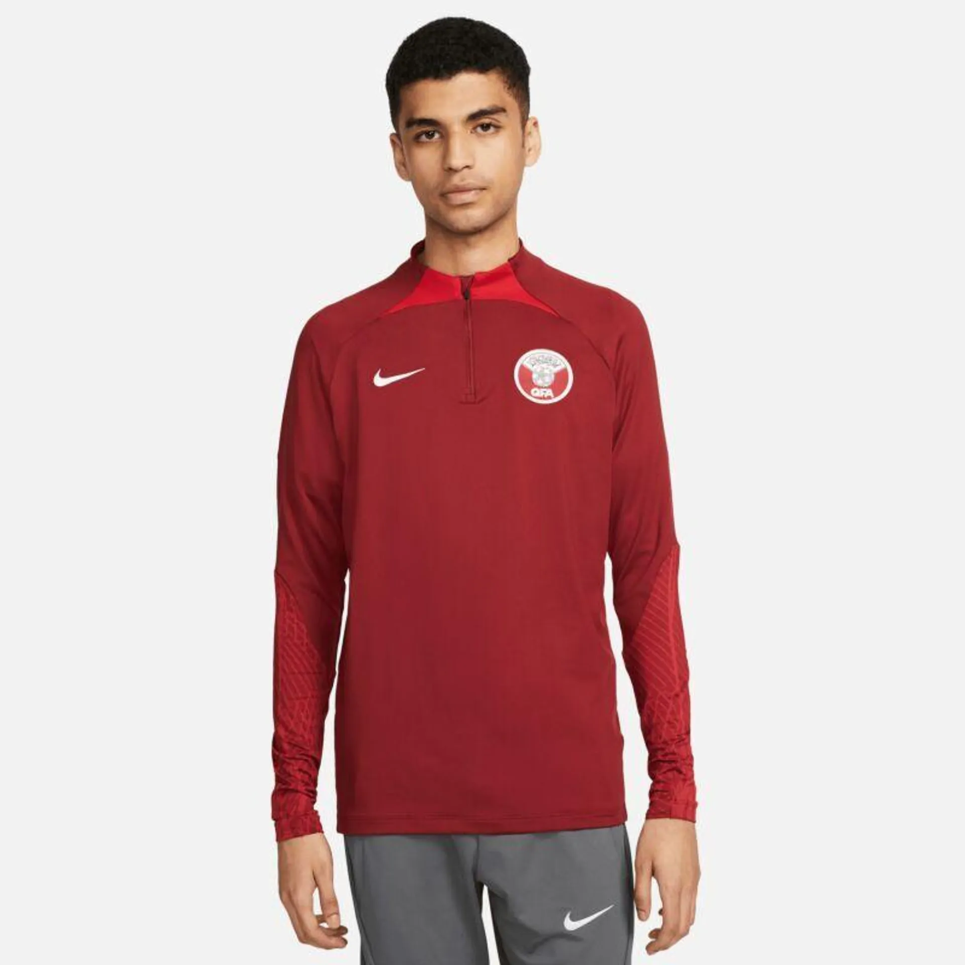 Nike Qatar Dri-Fit Strike 1/4 Zip L/S Drill Top 2022-2023