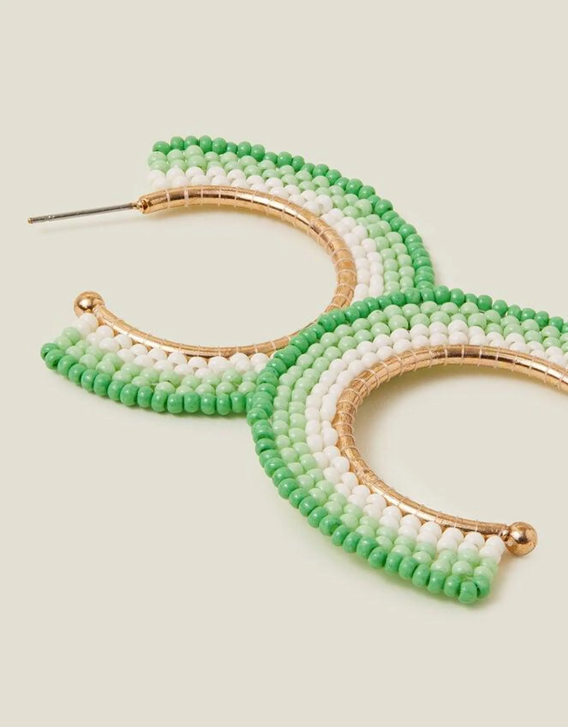 Fan Beaded Hoops