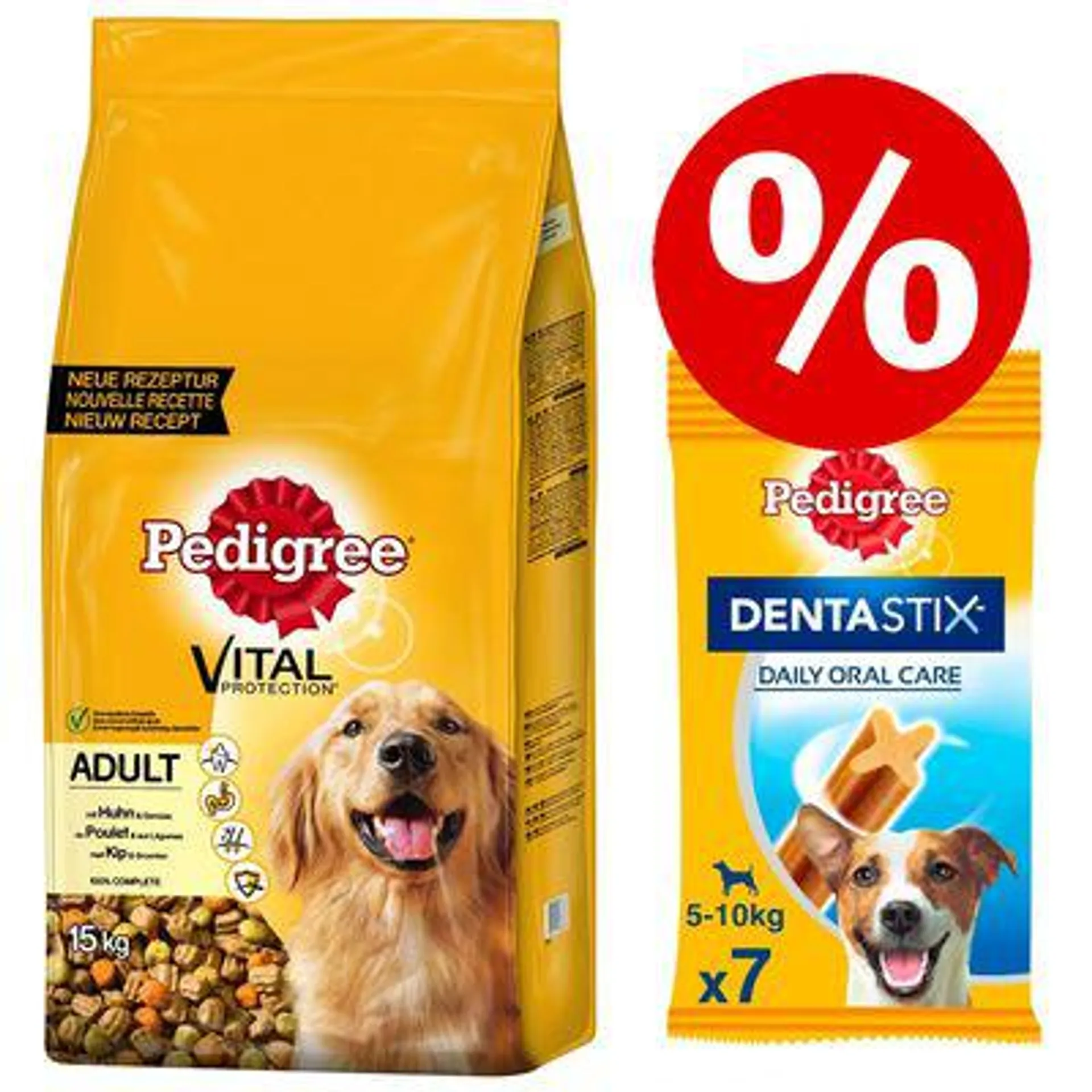 Pedigree Dry Dog Food + 70x Dentastix Small - Bundle Price!*