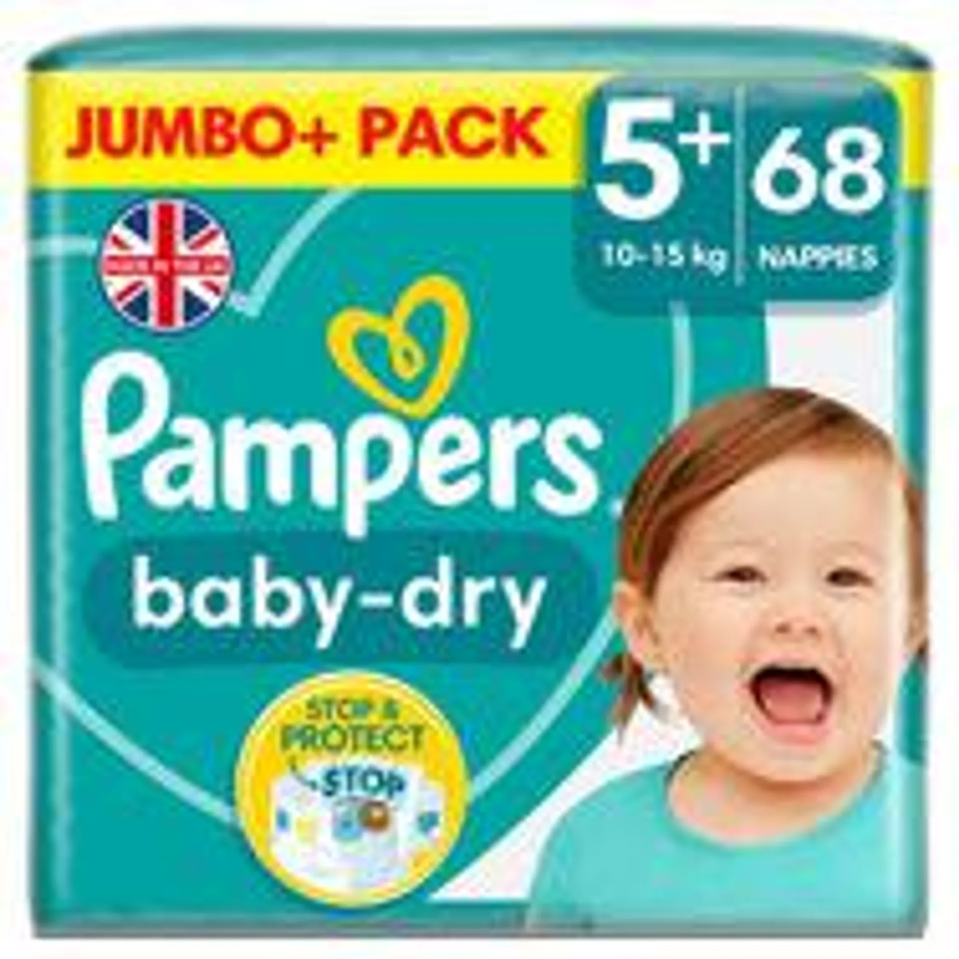 Pampers Baby-Dry Size 5+ Nappies Jumbo+ Pack