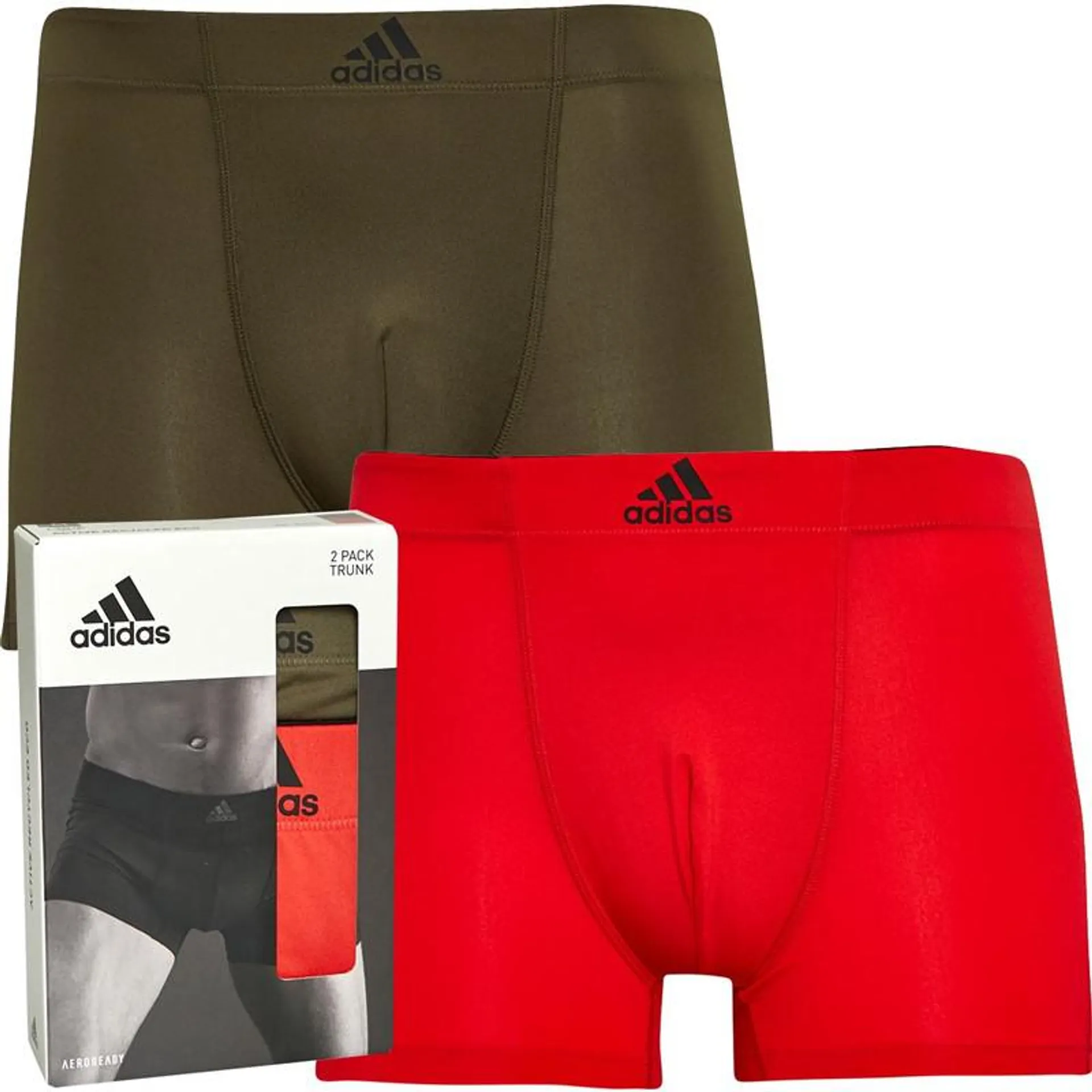 adidas Mens Active Recycled Eco Two Pack Trunks Assorted