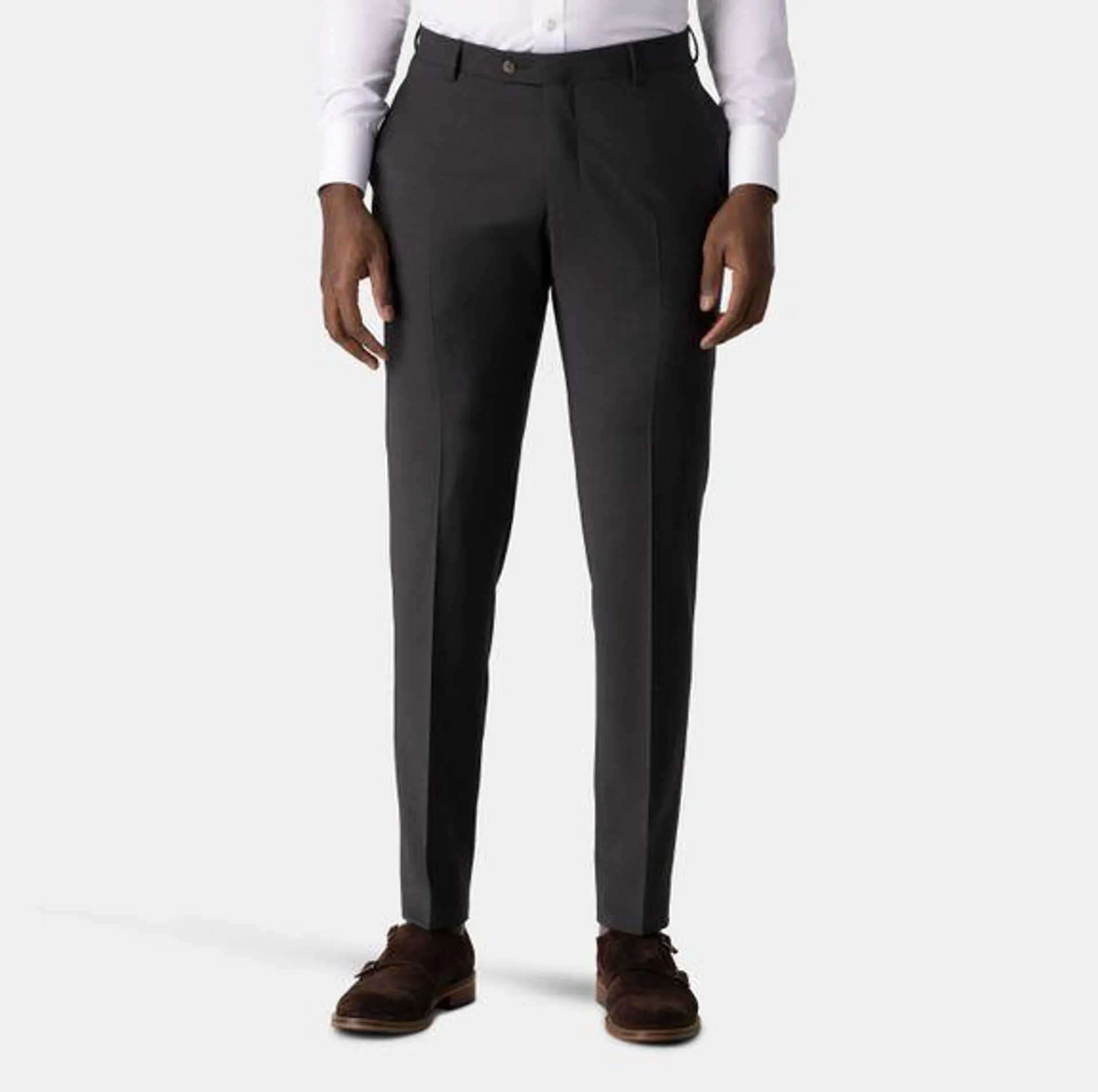 Dark gray stretch suit pants