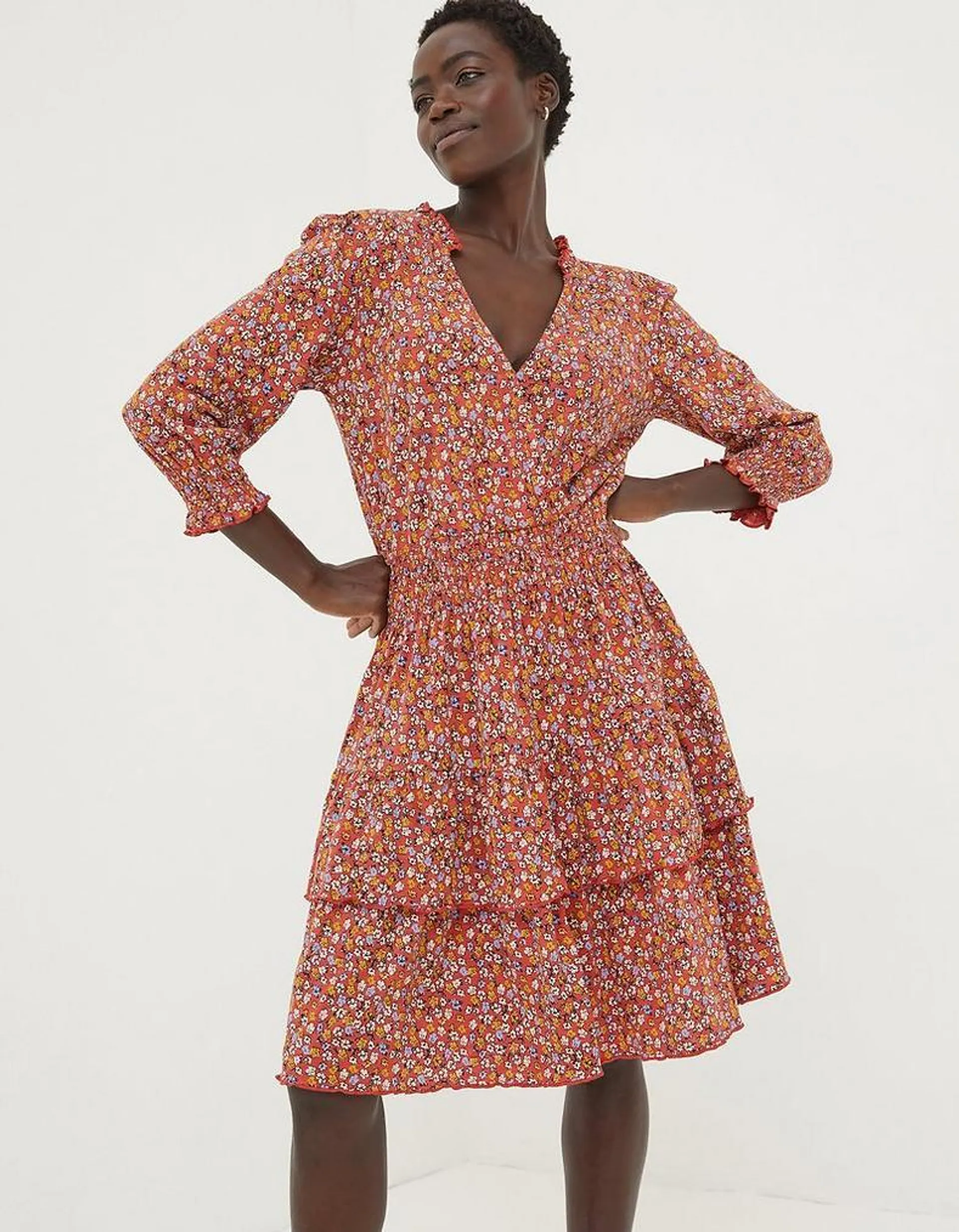 Amba Gradient Floral Jersey Dress