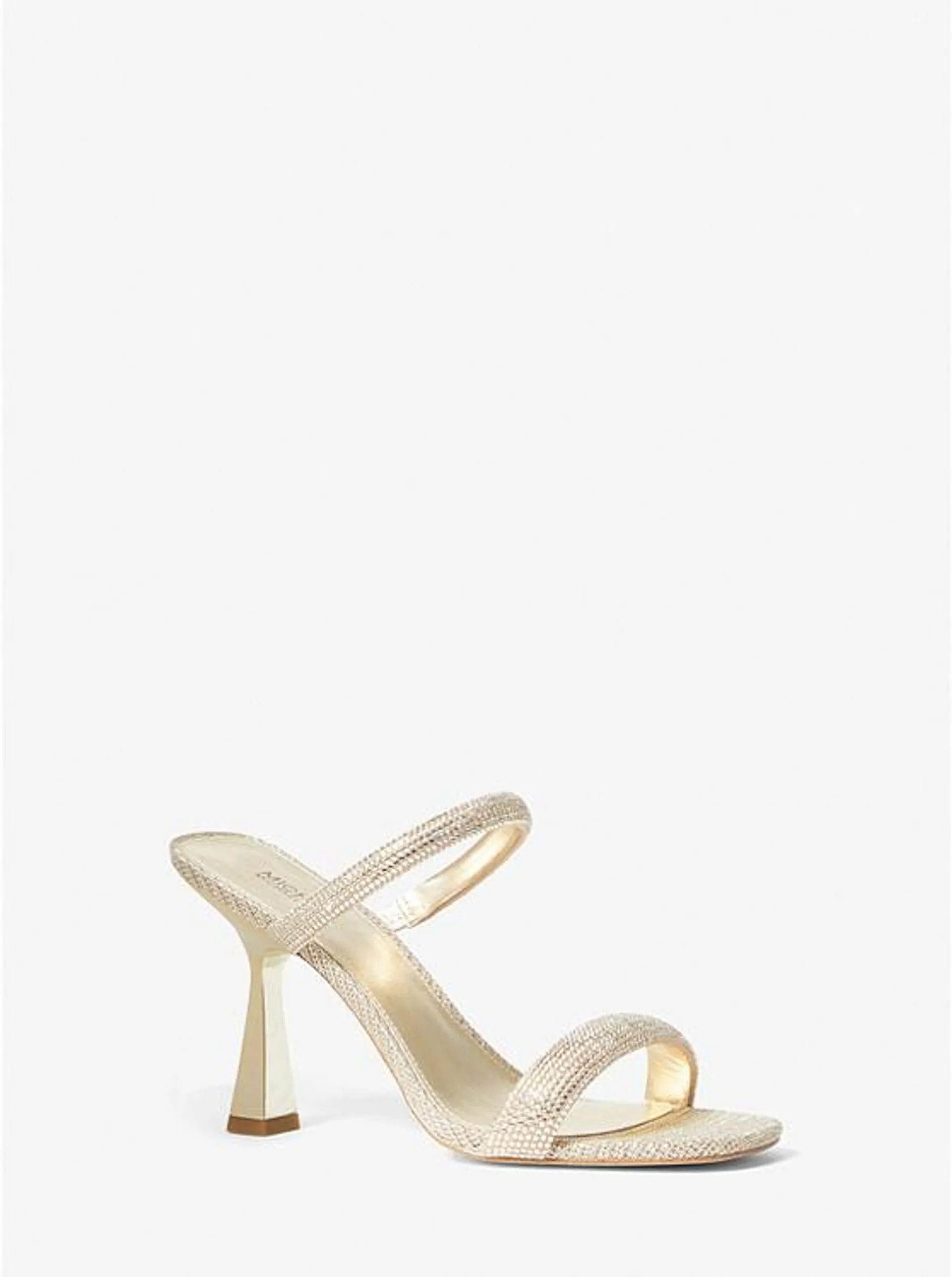 Clara Embellished Metallic Glitter Chain-Mesh Sandal