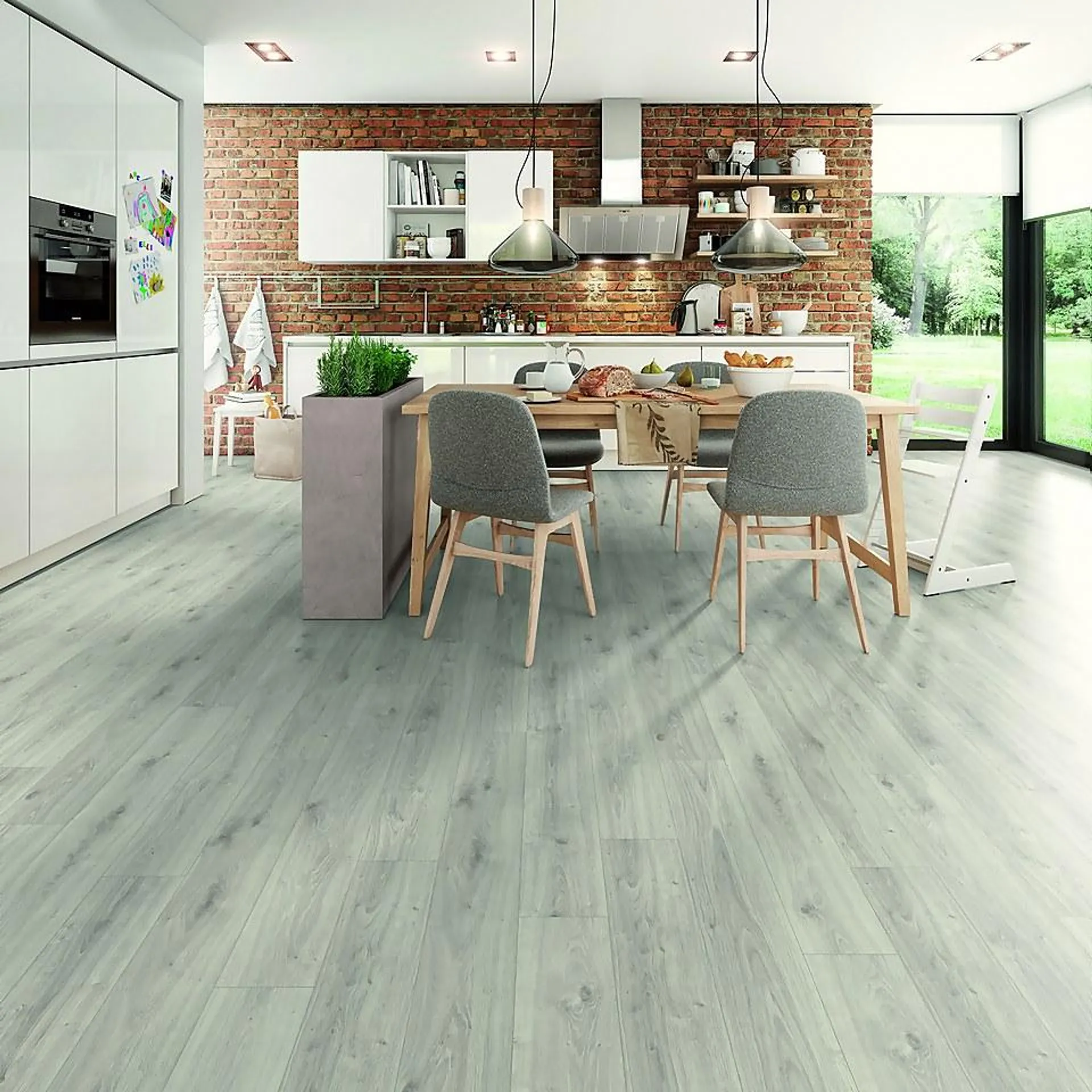 EGGER HOME Light Grey Zermatt Oak 7mm Laminate Flooring - 2.49 sqm Pack