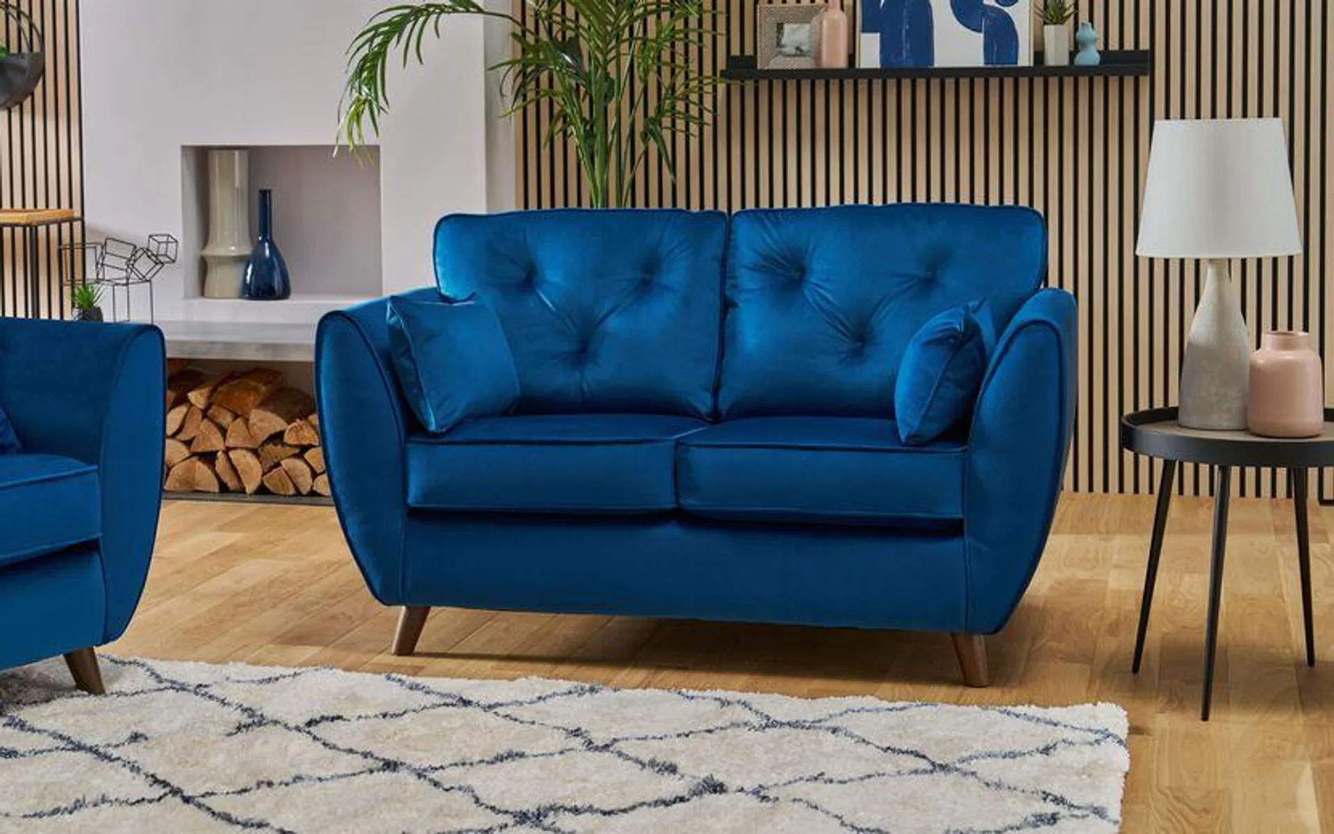 Hoxton Compact Velvet 2 Seater Sofa