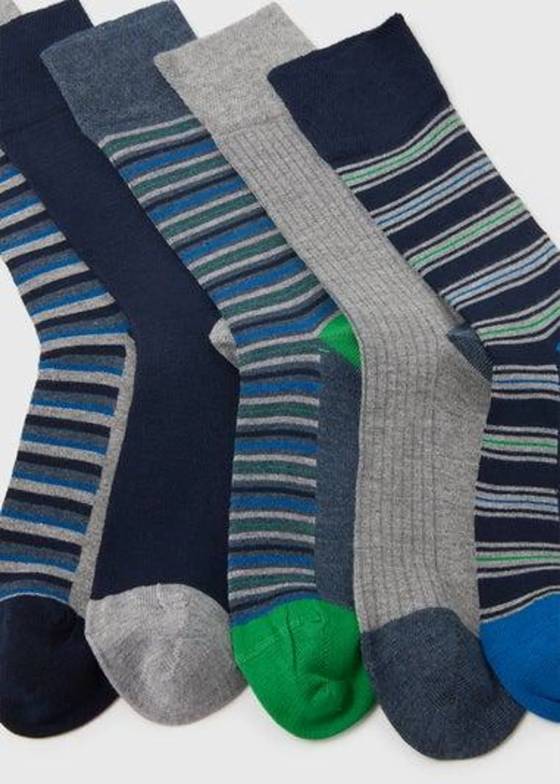 5 Pack Multicoloured Striped Socks