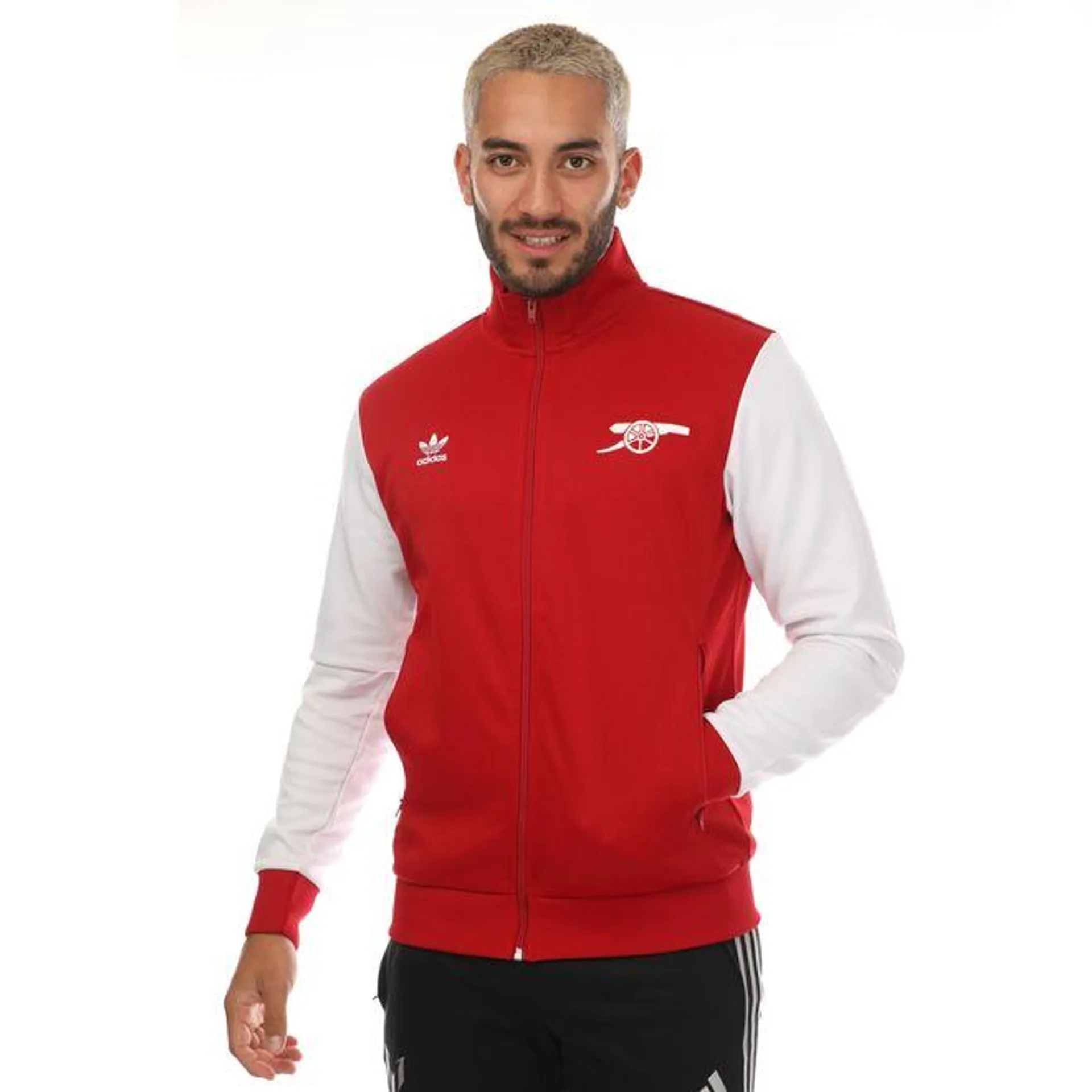 adidas Mens Arsenal Essentials Trefoil Track Top in Red