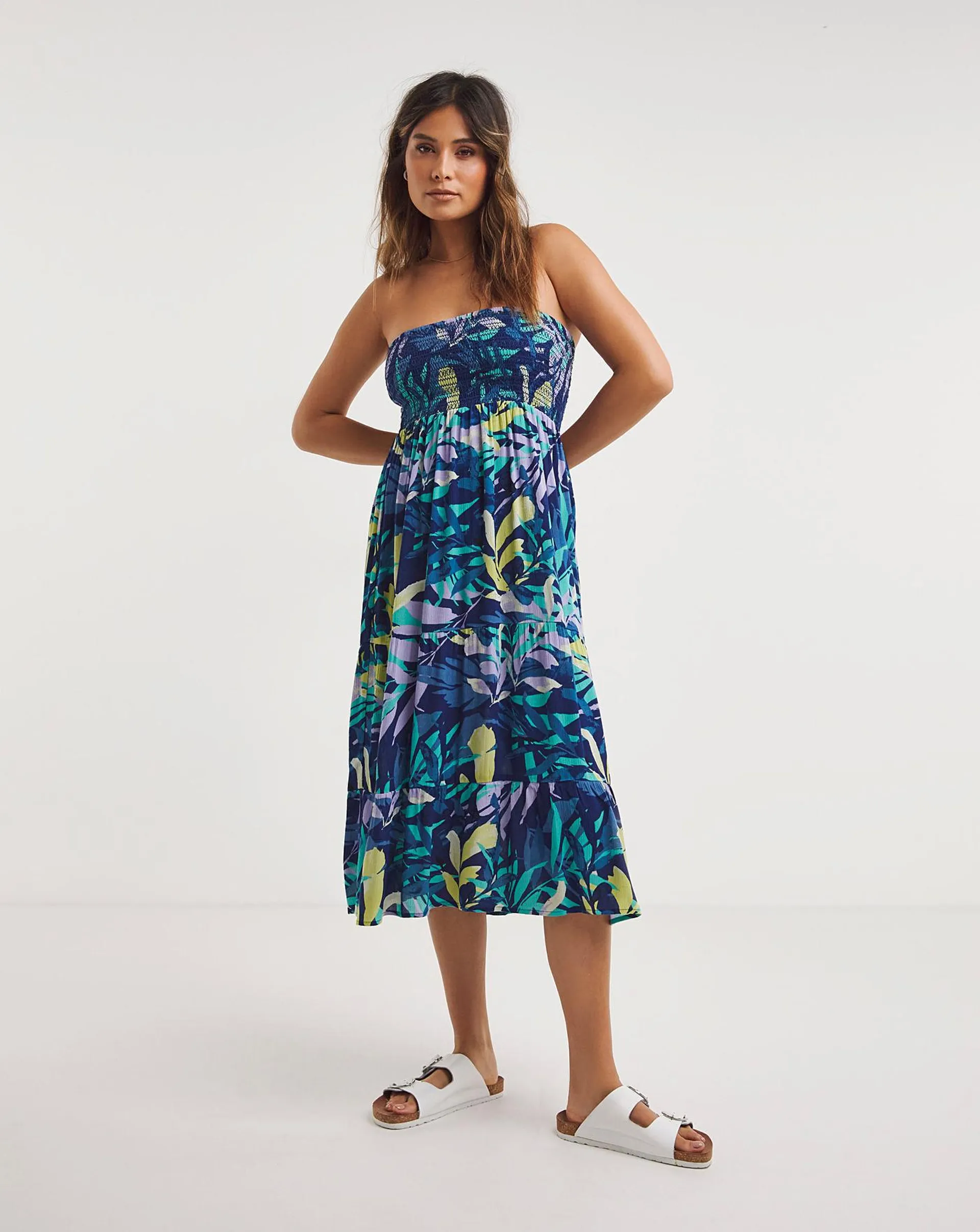 Leaf Bandeau Beach Dress