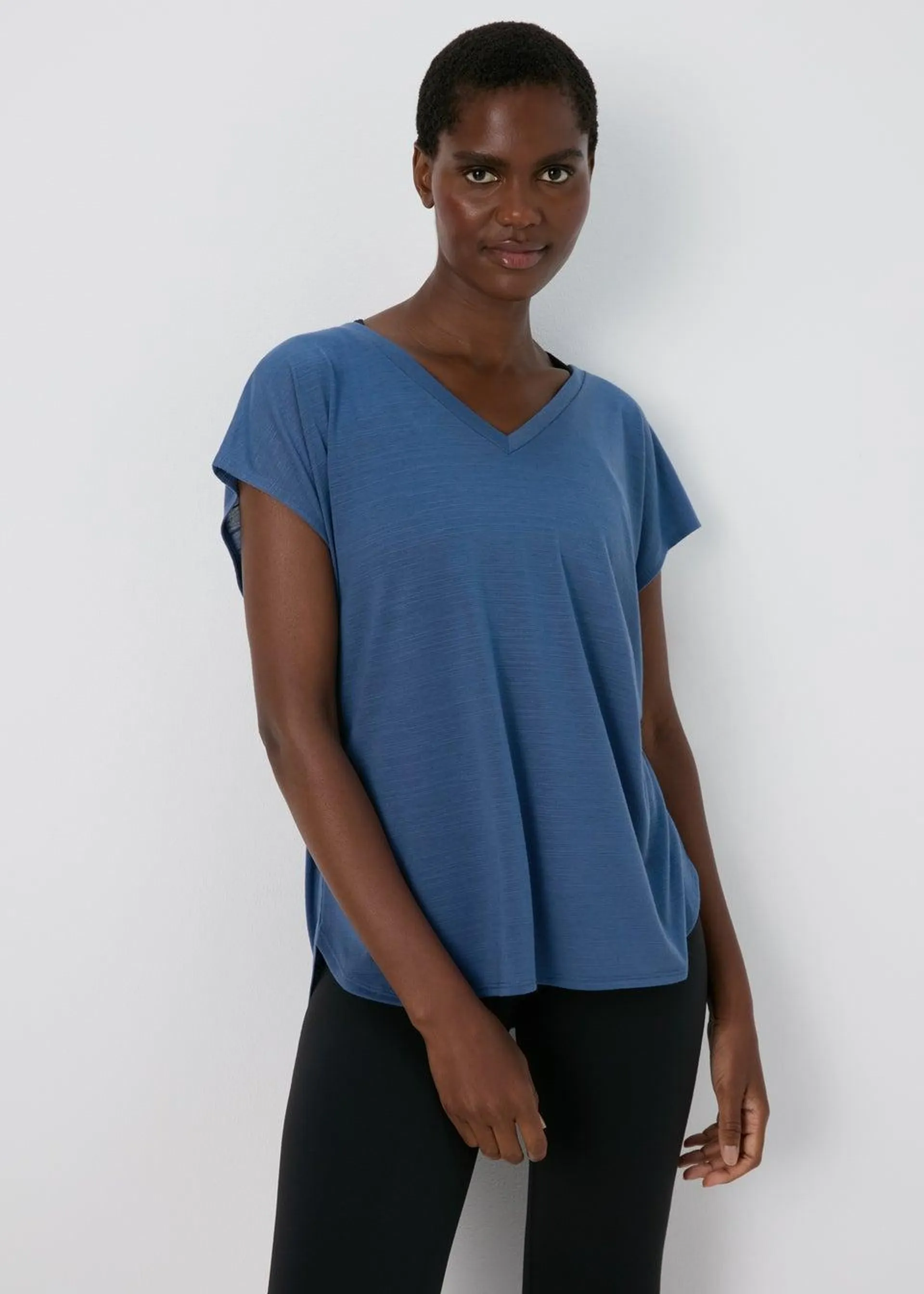 Souluxe Dark Blue V Neck T-Shirt