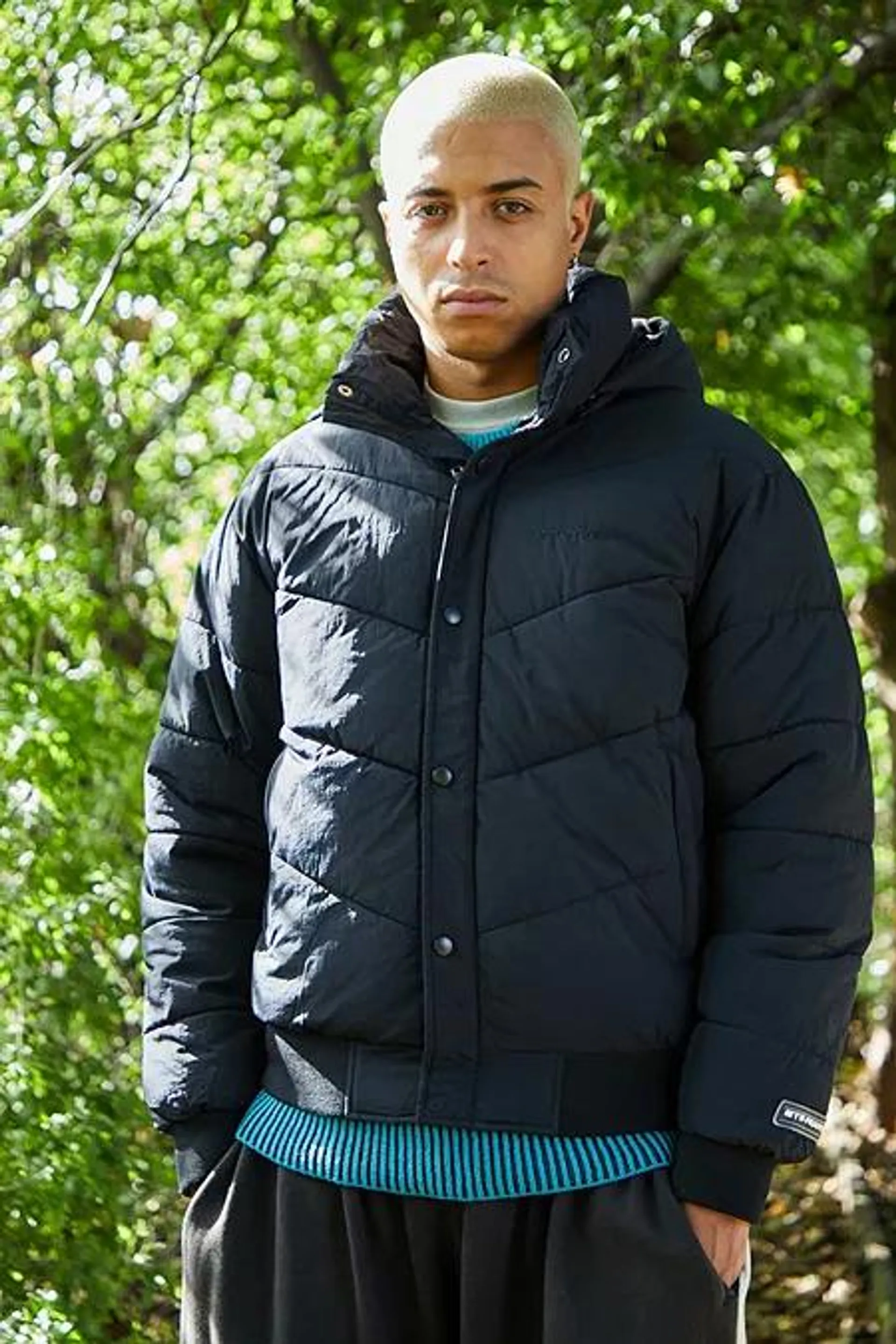 iets frans... Black Hooded Modular Two-In-One Puffer Jacket